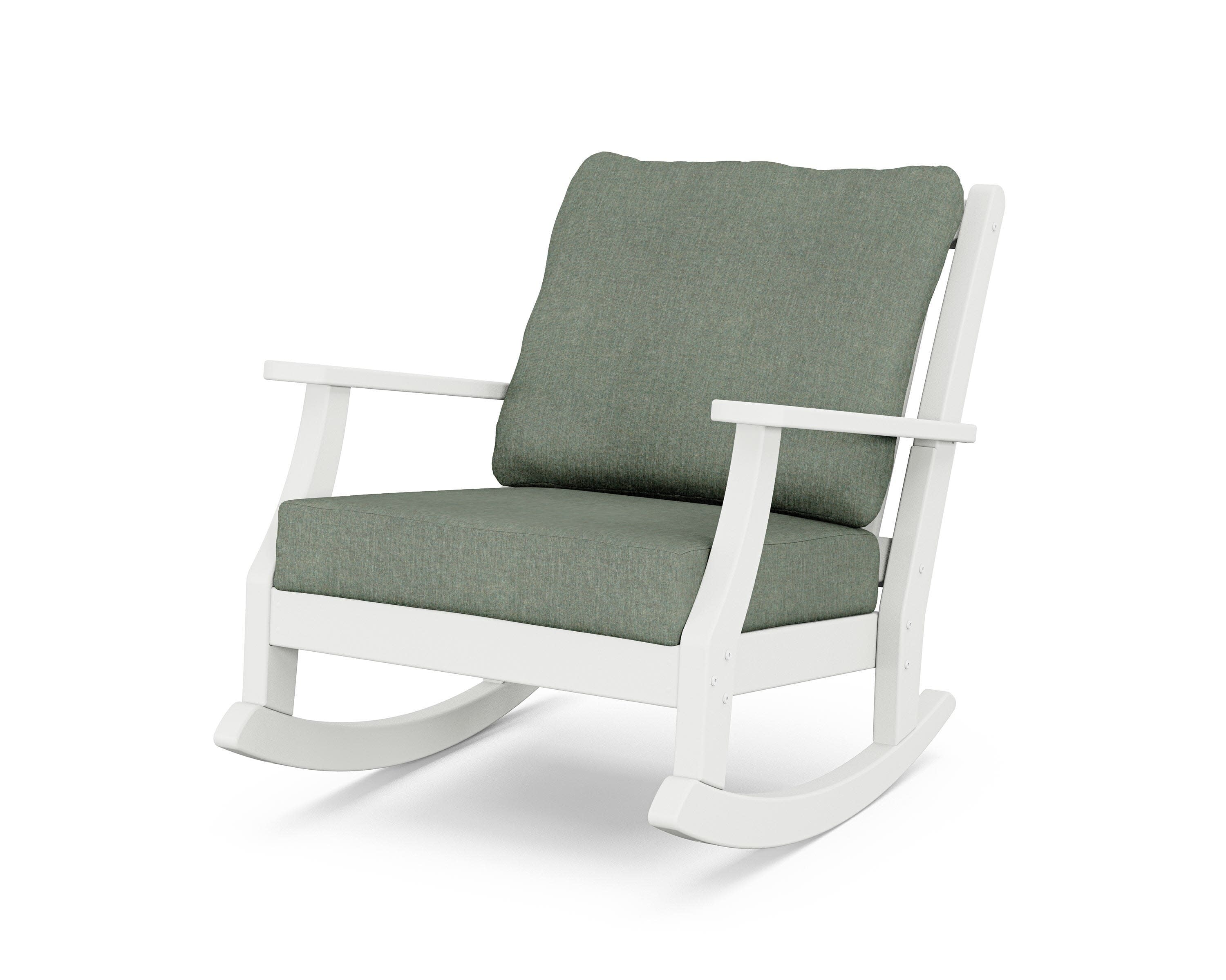 Wovendale Deep Seating Rocking Chair in White / Cast Sage