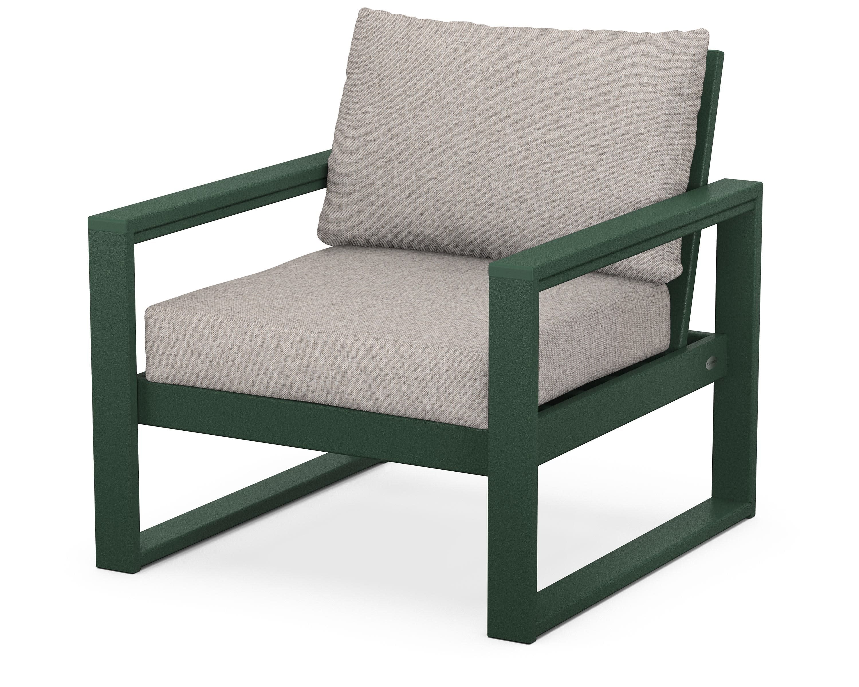 EDGE Club Chair in Green / Weathered Tweed
