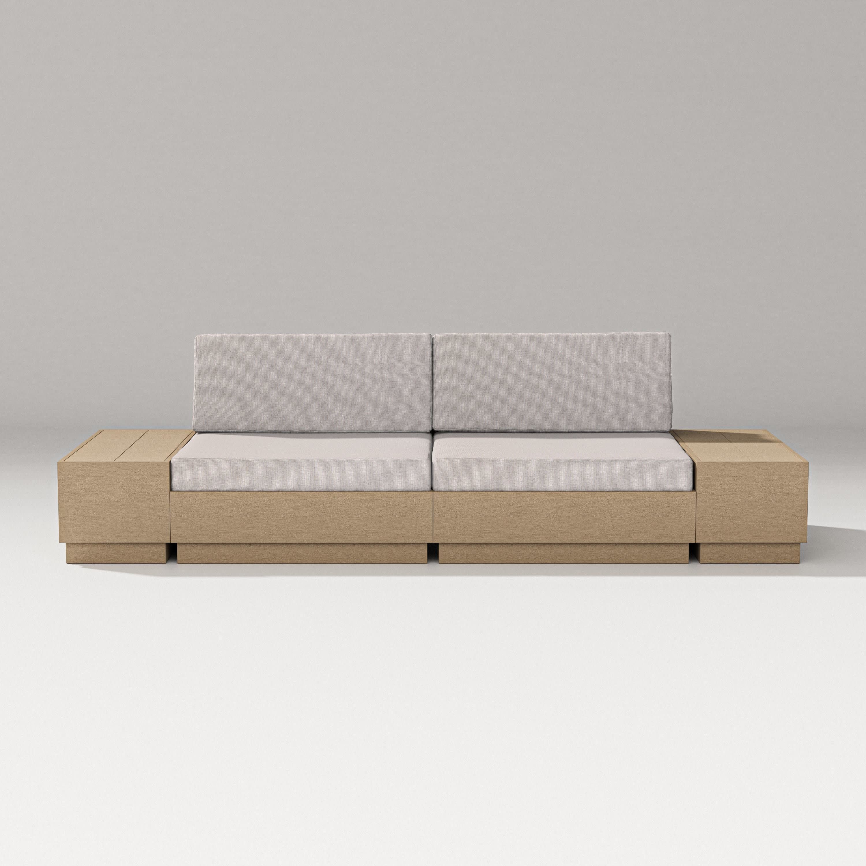 Elevate 4-Piece Loveseat Sectional in Vintage Sahara / Dune Burlap