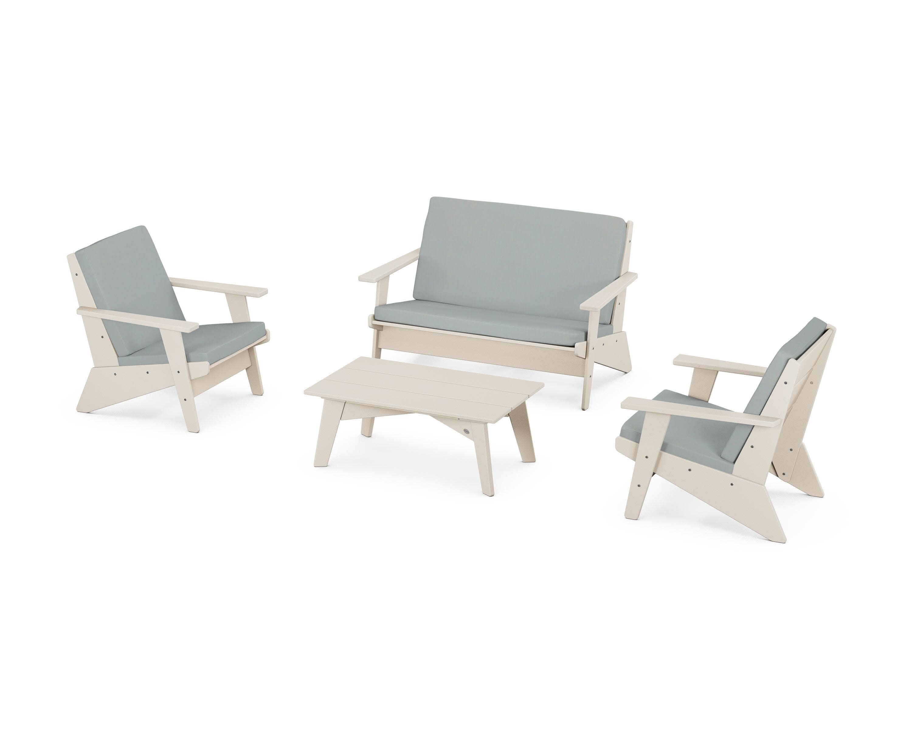 Riviera Modern Lounge 4-Piece Set in Sand / Spa
