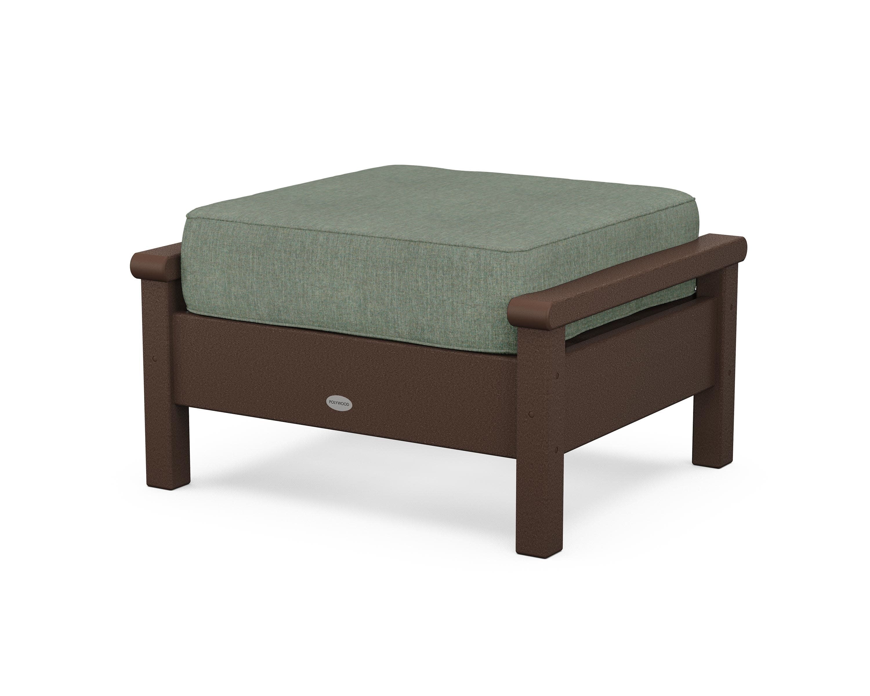 Harbour Deep Seating Ottoman in Mahogany / Cast Sage