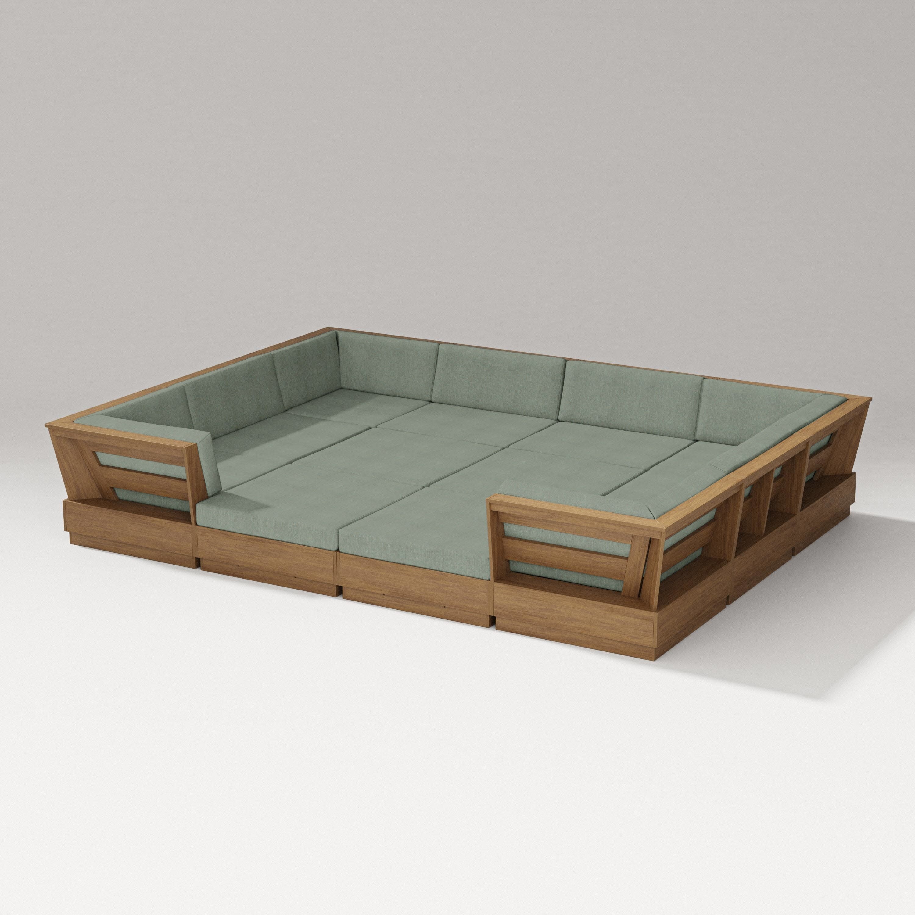 Elevate 12-Piece Pit Sectional in Natural / Cast Sage