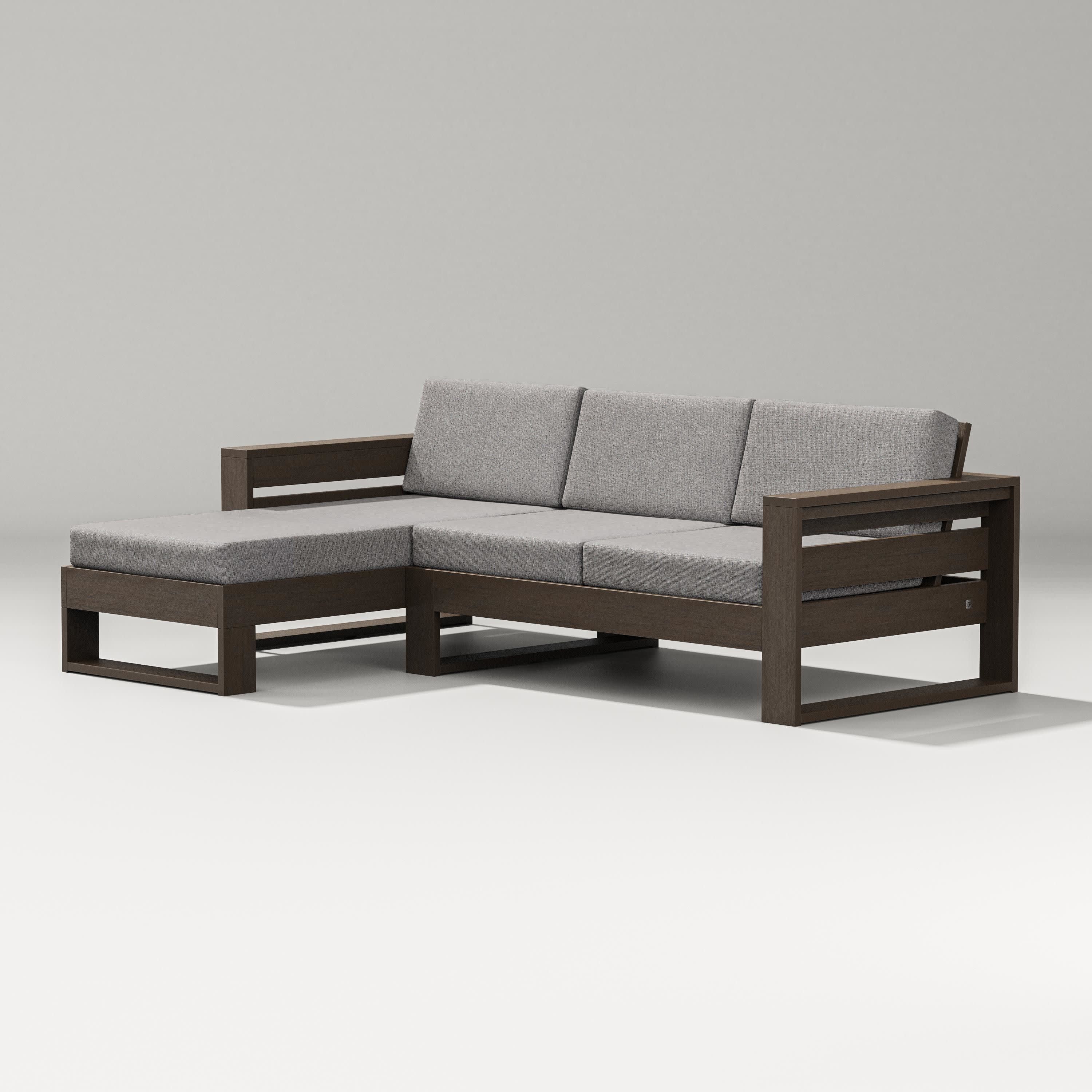 Latitude Left Chaise Sectional in Kona / Grey Mist