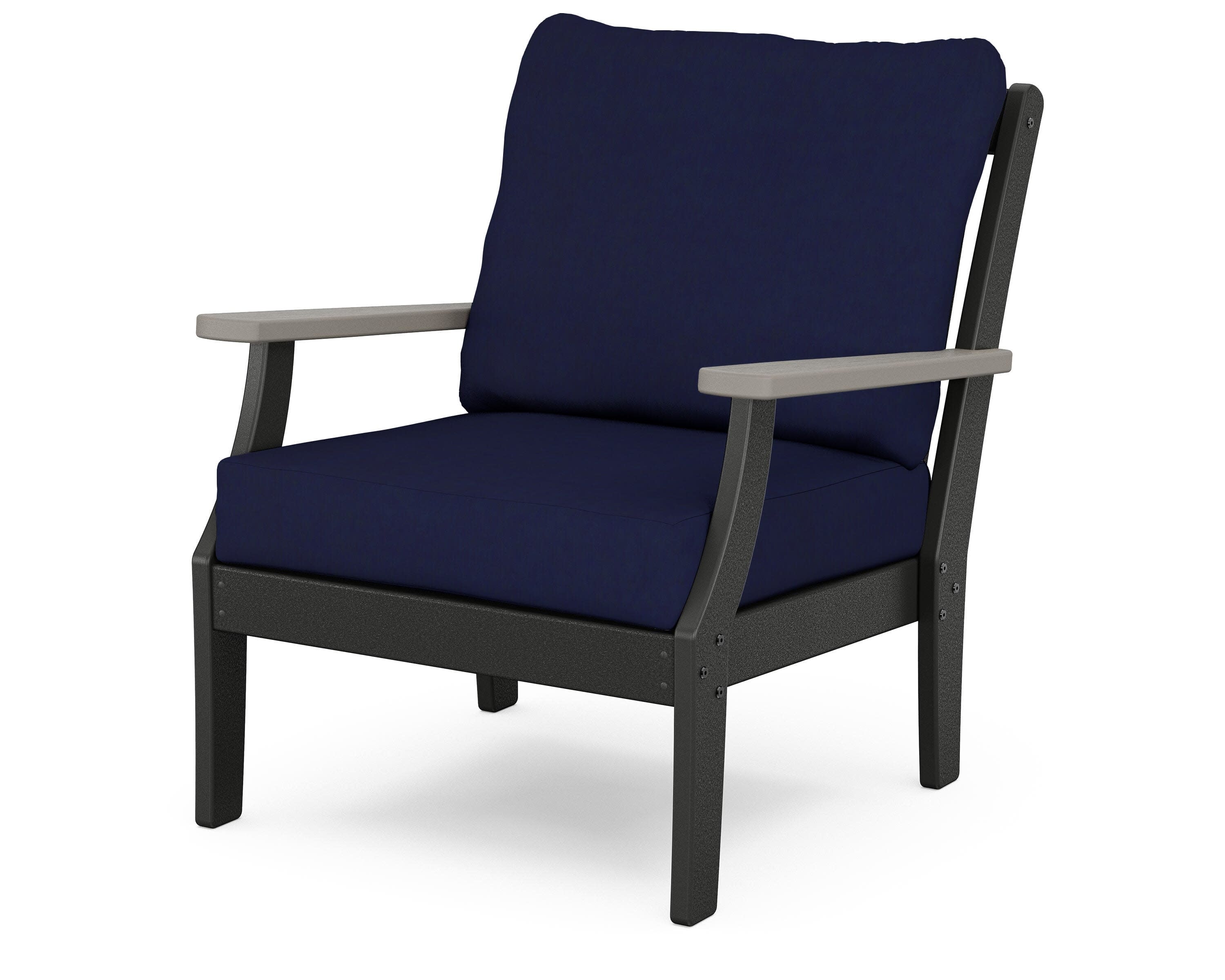 Braxton Deep Seating Chair in Black / Driftwood / Navy