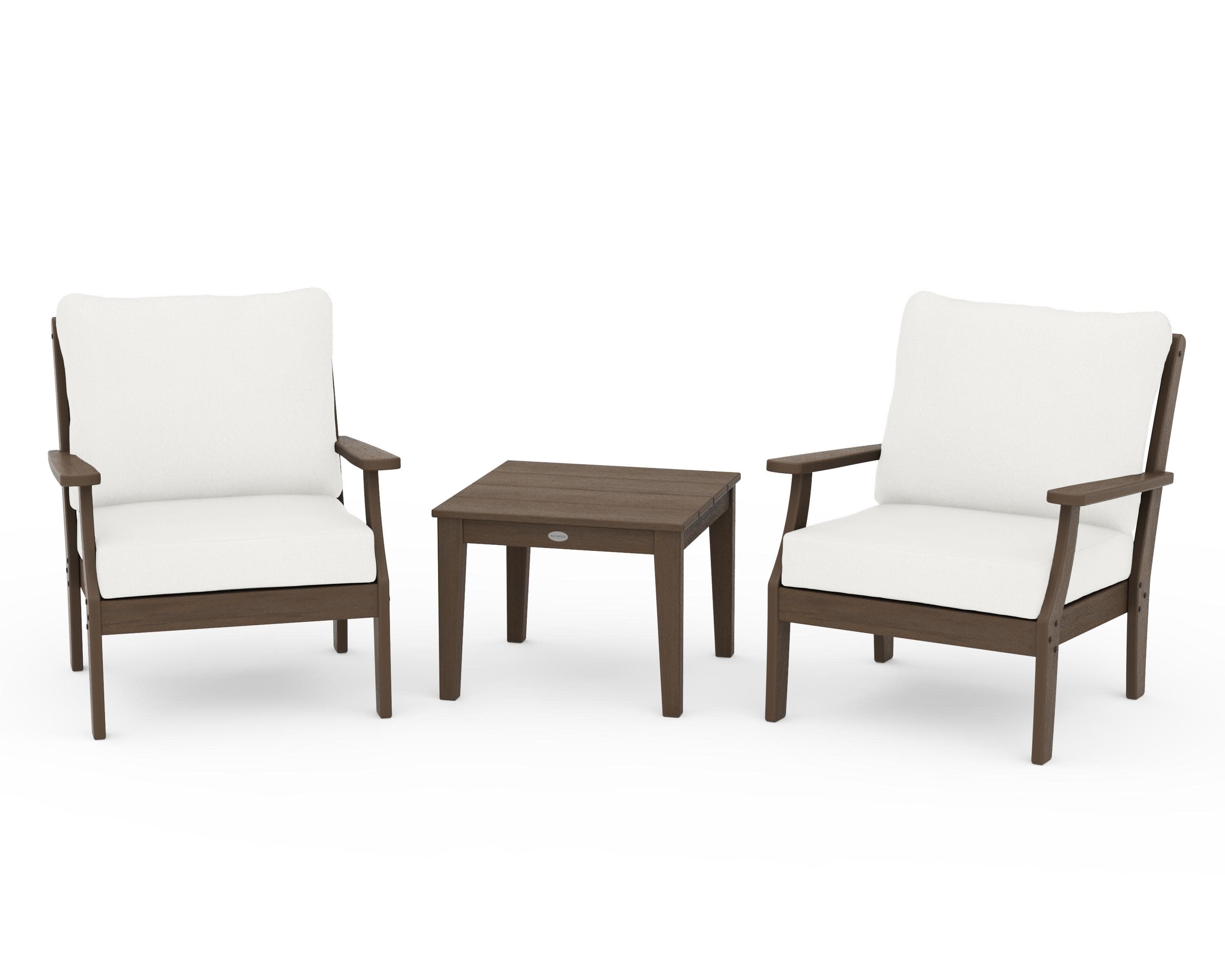 Braxton 3-Piece Deep Seating Set in Kona / Natural Linen