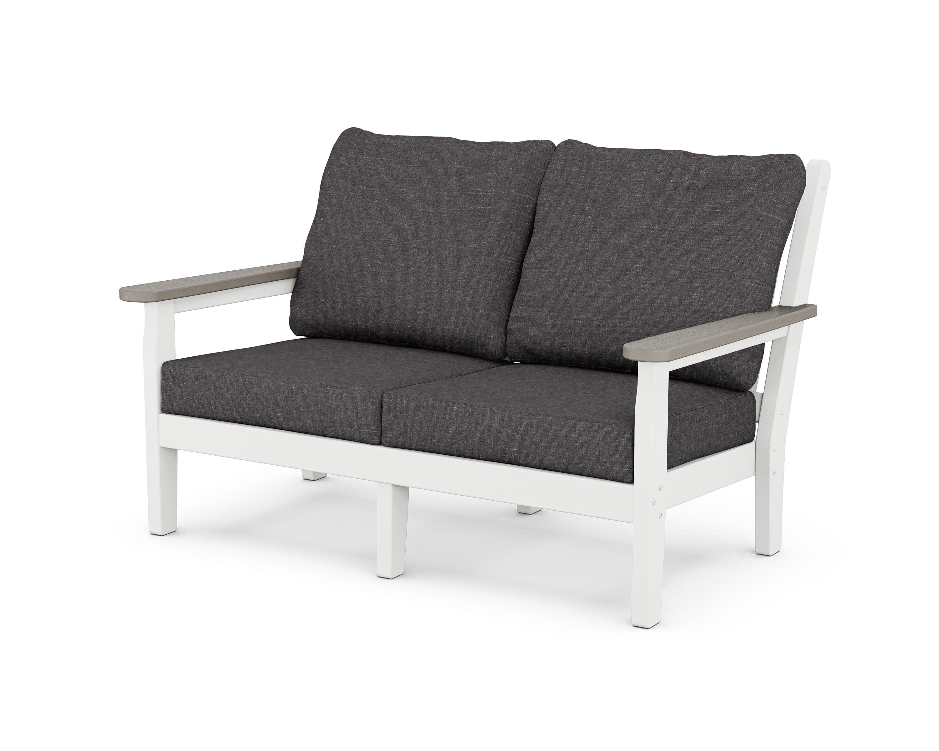 Chippendale Deep Seating Loveseat in White / Driftwood / Ash Charcoal