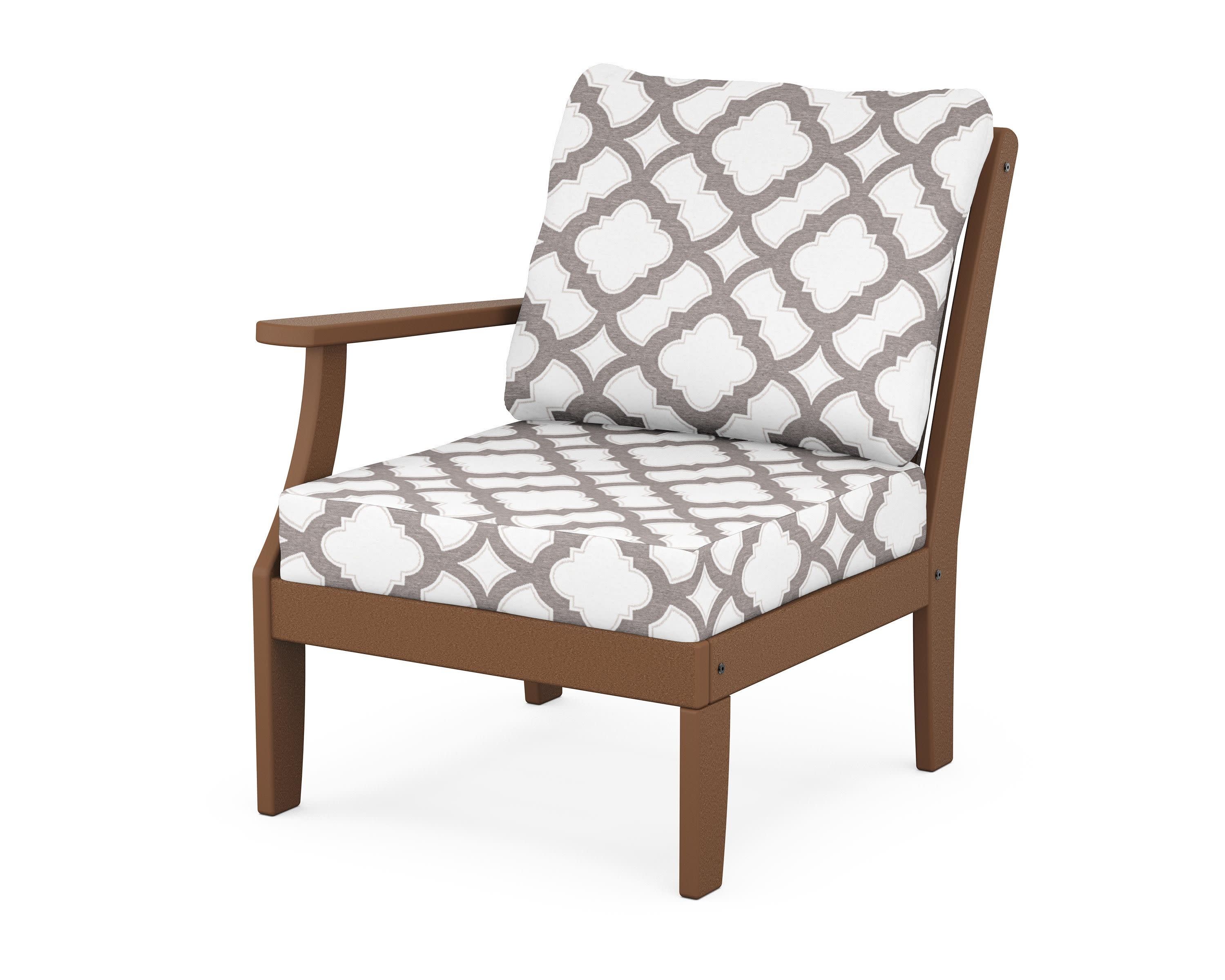 Braxton Modular Left Arm Chair in Teak / Trellis Grey Mist
