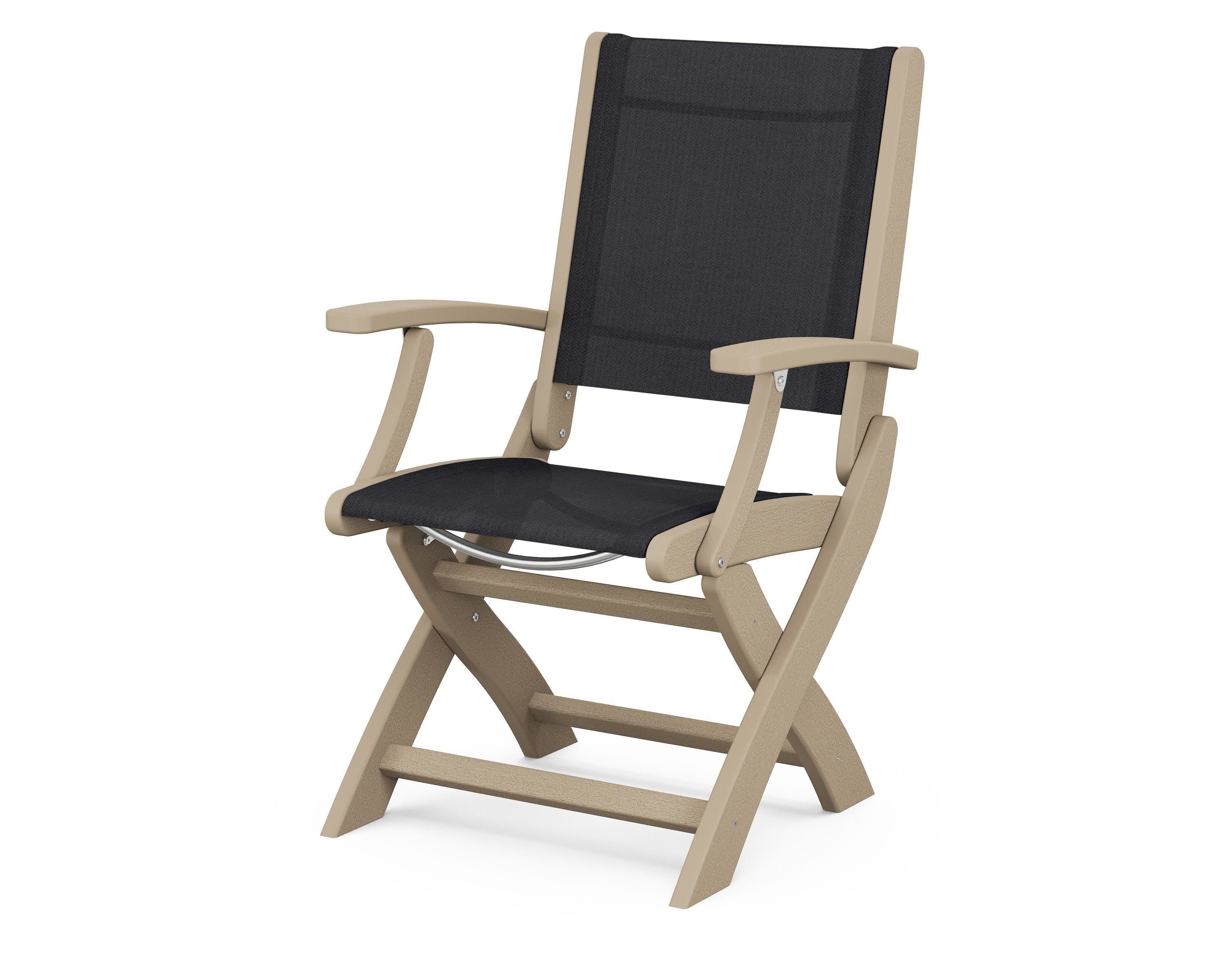 Coastal Folding Chair in Vintage Sahara / Black Sling
