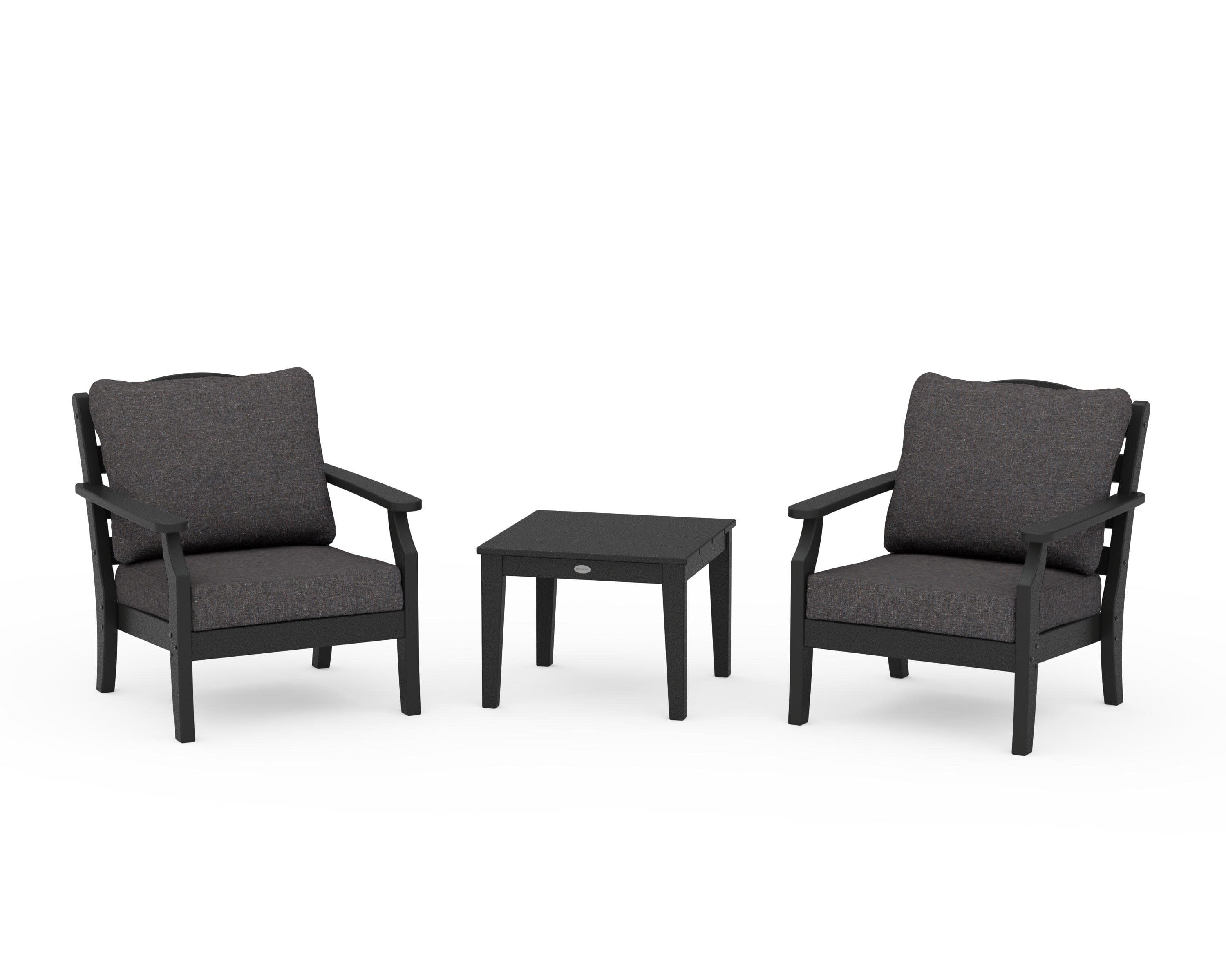 Savannah 3-Piece Deep Seating Set in Black / Ash Charcoal