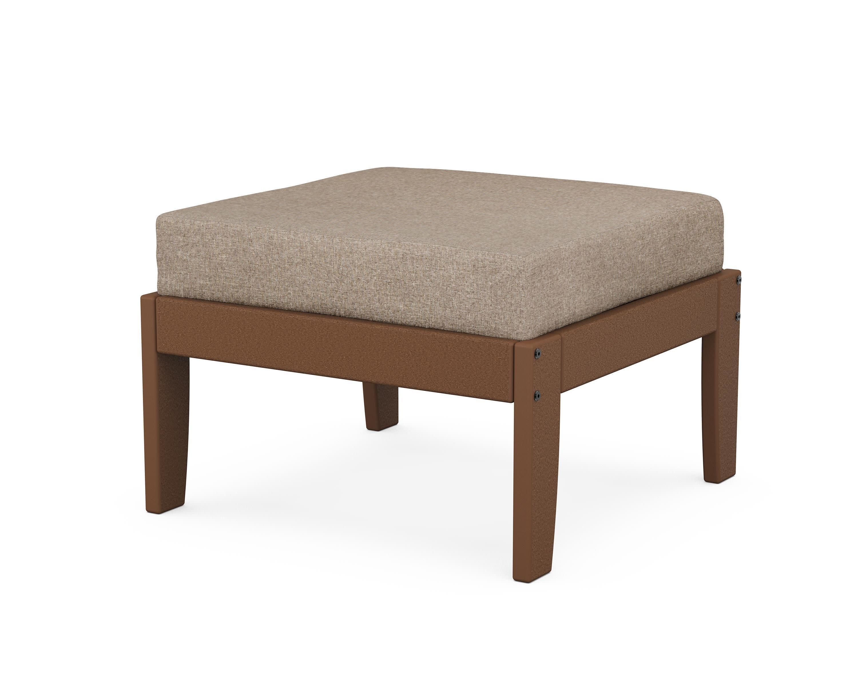 Modular Ottoman - Classic in Teak / Spiced Burlap