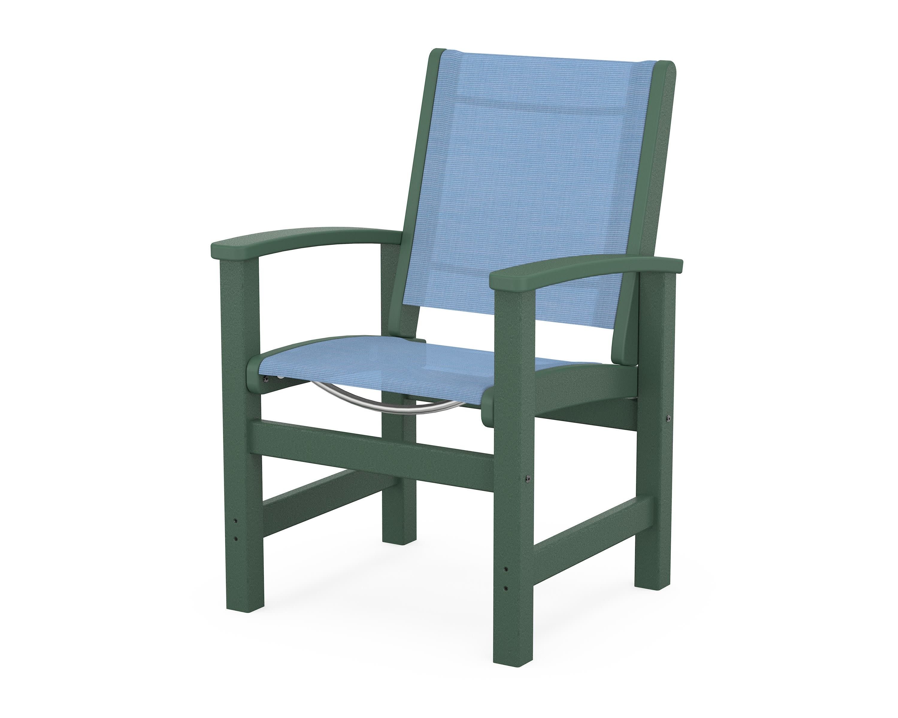 Coastal Dining Chair in Green / Poolside Sling