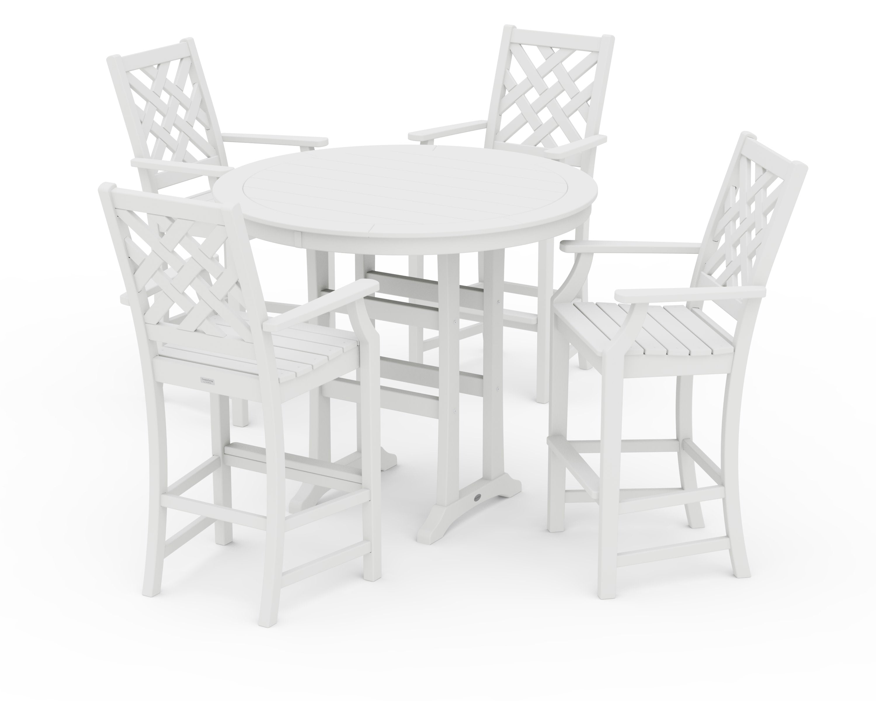 Wovendale 5-Piece Round Bar Set in White