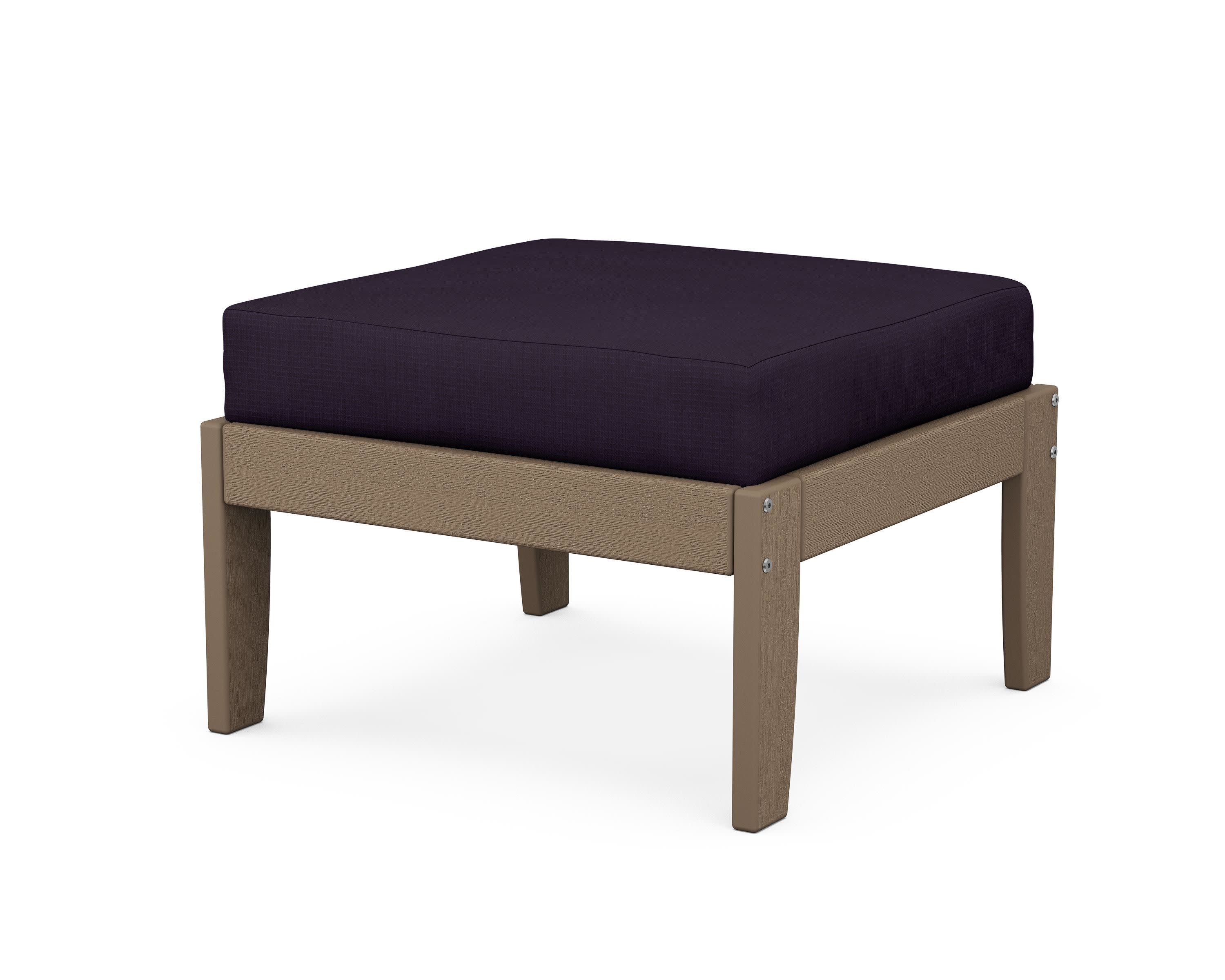 Modular Ottoman - Classic in Vintage Sahara / Navy Linen