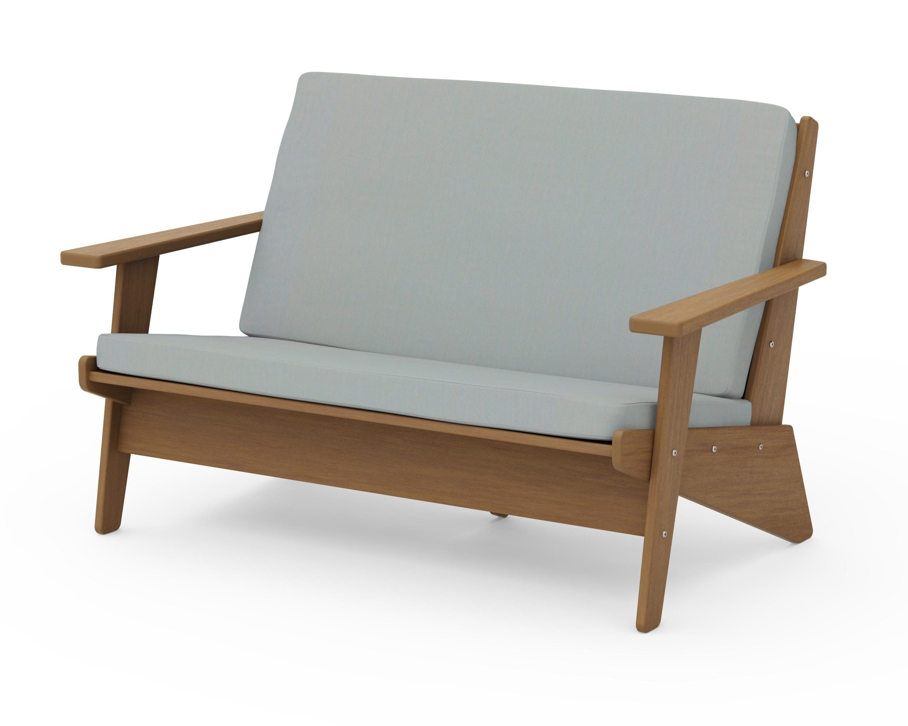 Riviera Modern Lounge Loveseat in Natural / Spa