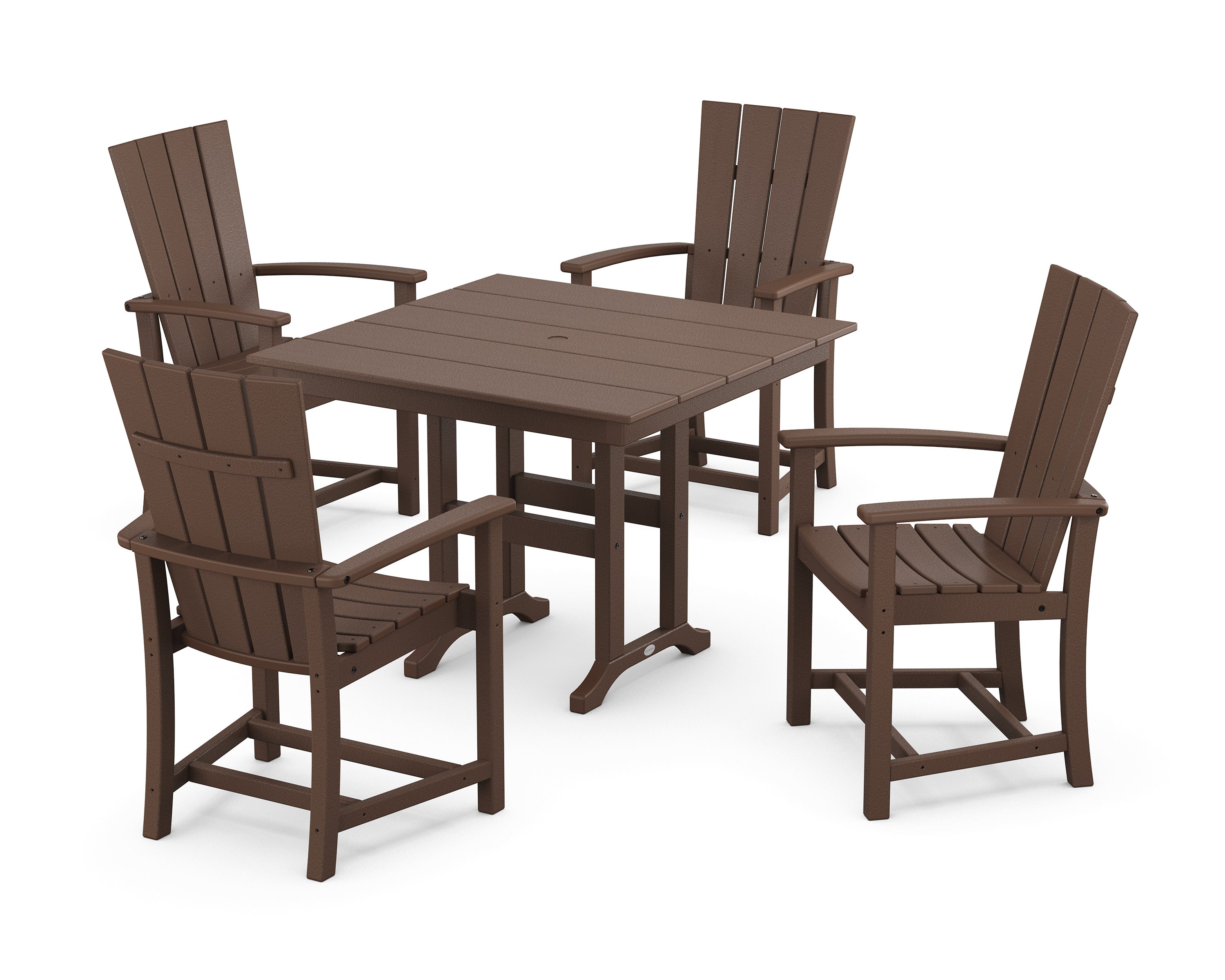 Quattro 5-Piece Farmhouse Dining Set in Mahogany