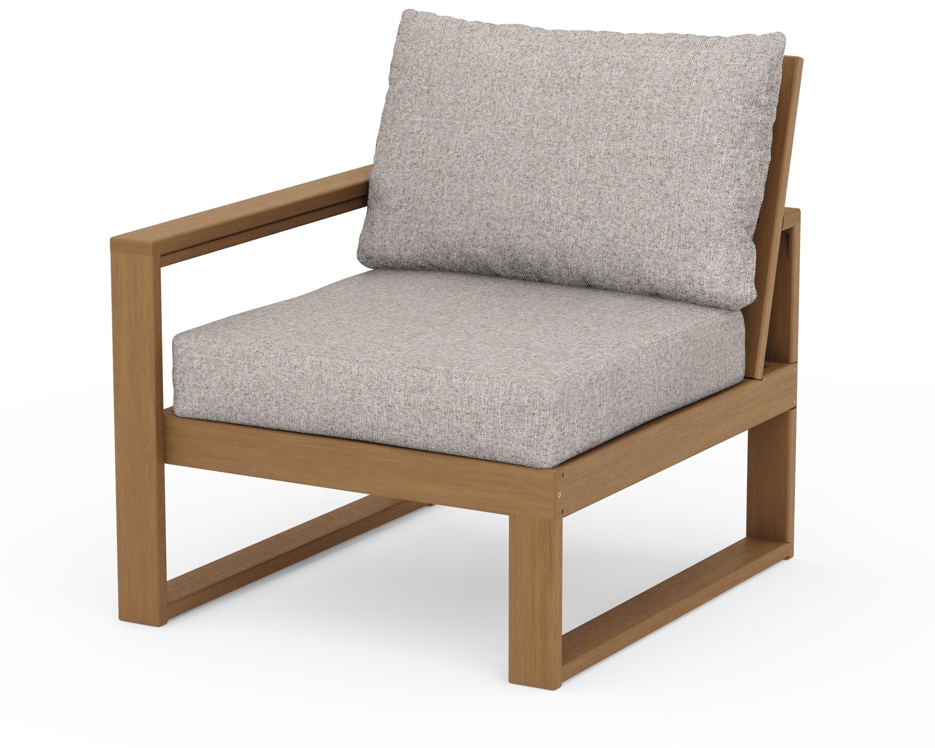 EDGE Modular Left Arm Chair in Natural / Weathered Tweed