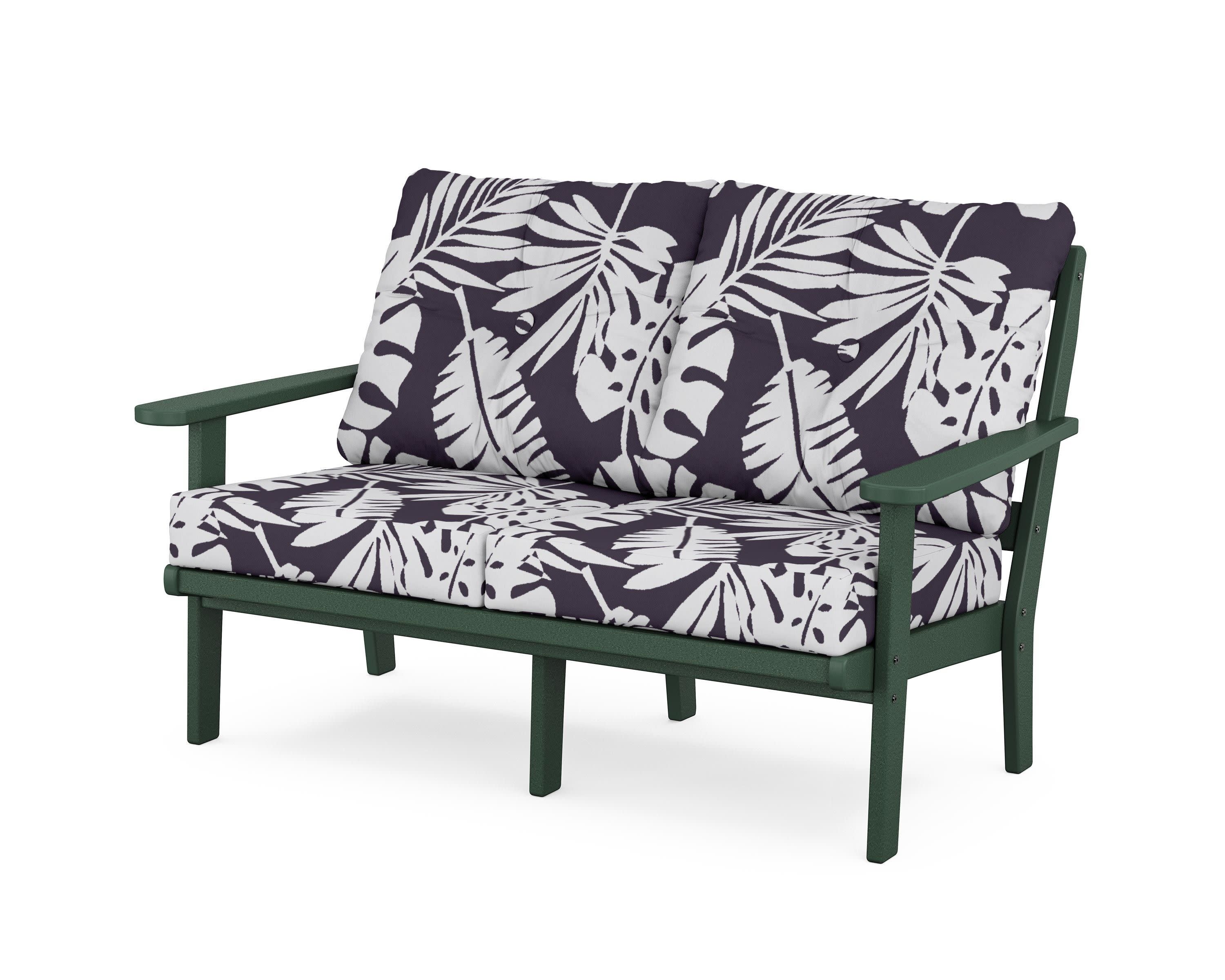 Mission Deep SeatingLoveseat in Green / Leaf Navy