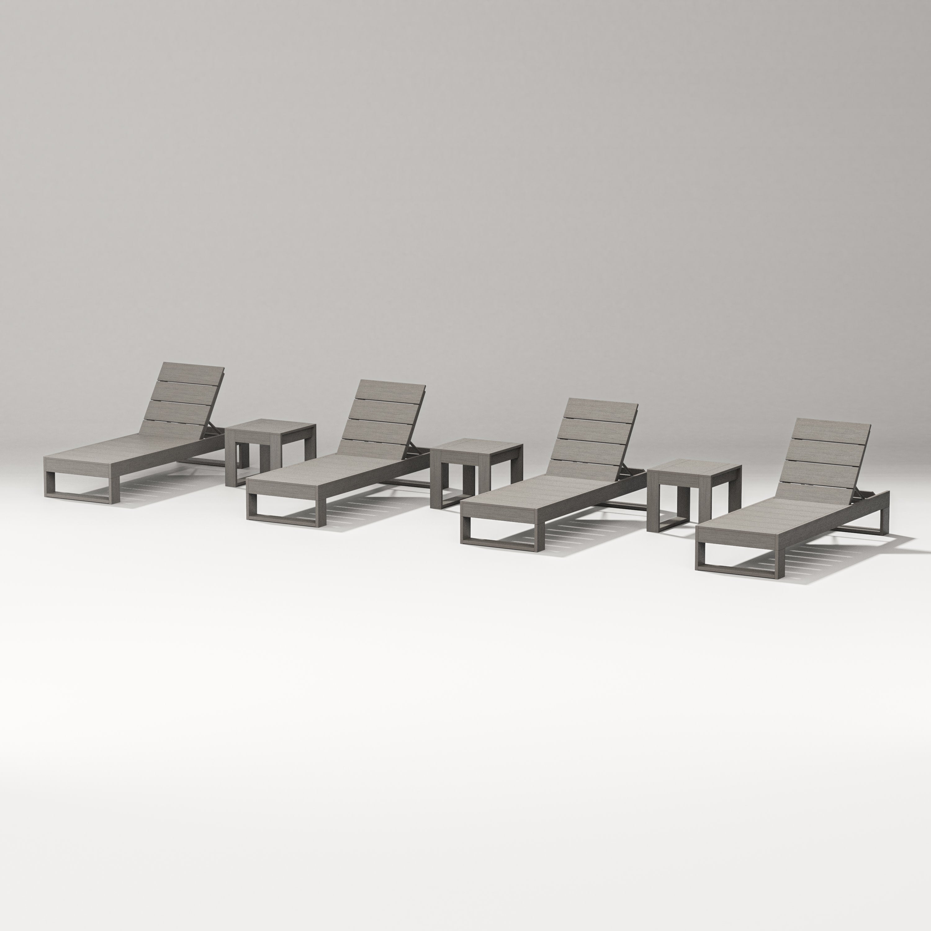 Latitude 7-Piece Lounge Chaise Set in Driftwood
