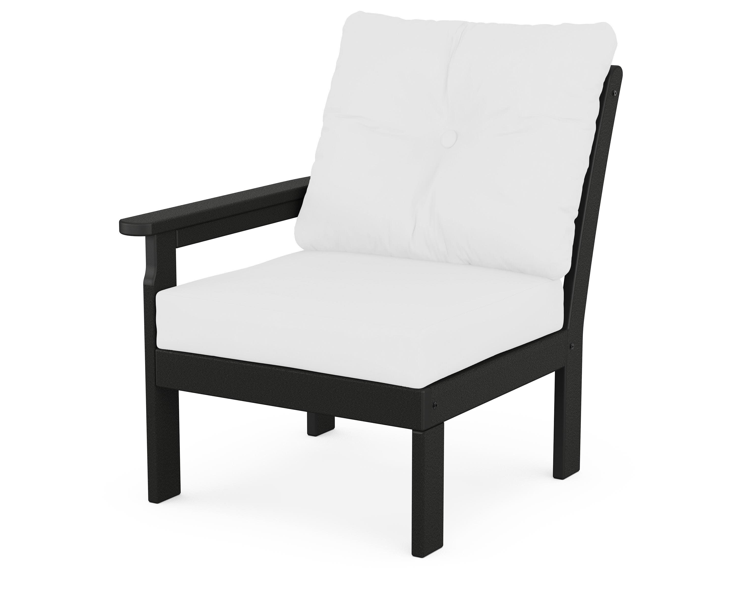 Vineyard Modular Left Arm Chair in Black / Natural