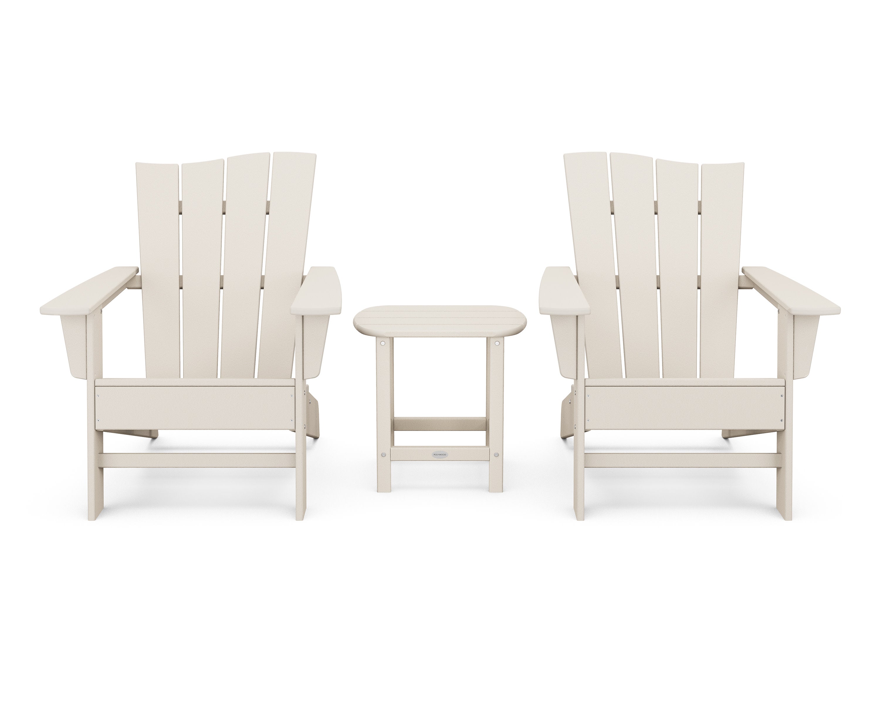 Wave 3-Piece Adirondack Chair Set in Sand