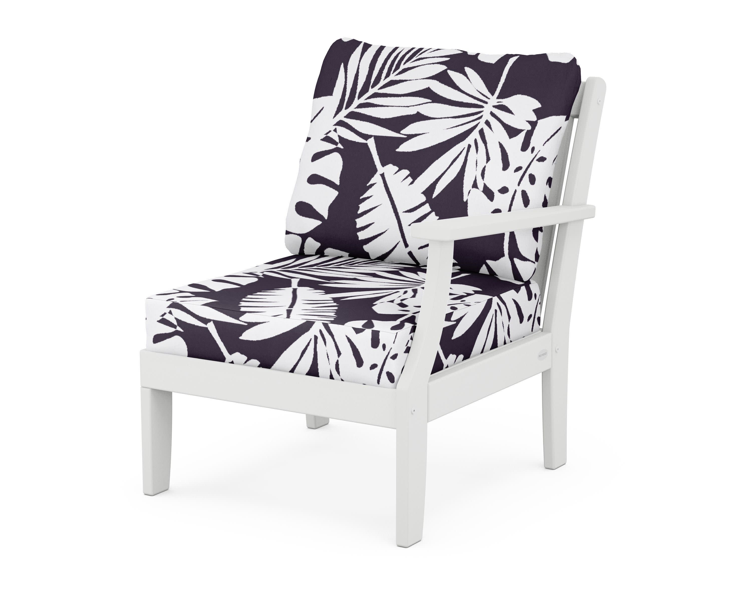 Braxton Modular Right Arm Chair in White / Leaf Navy