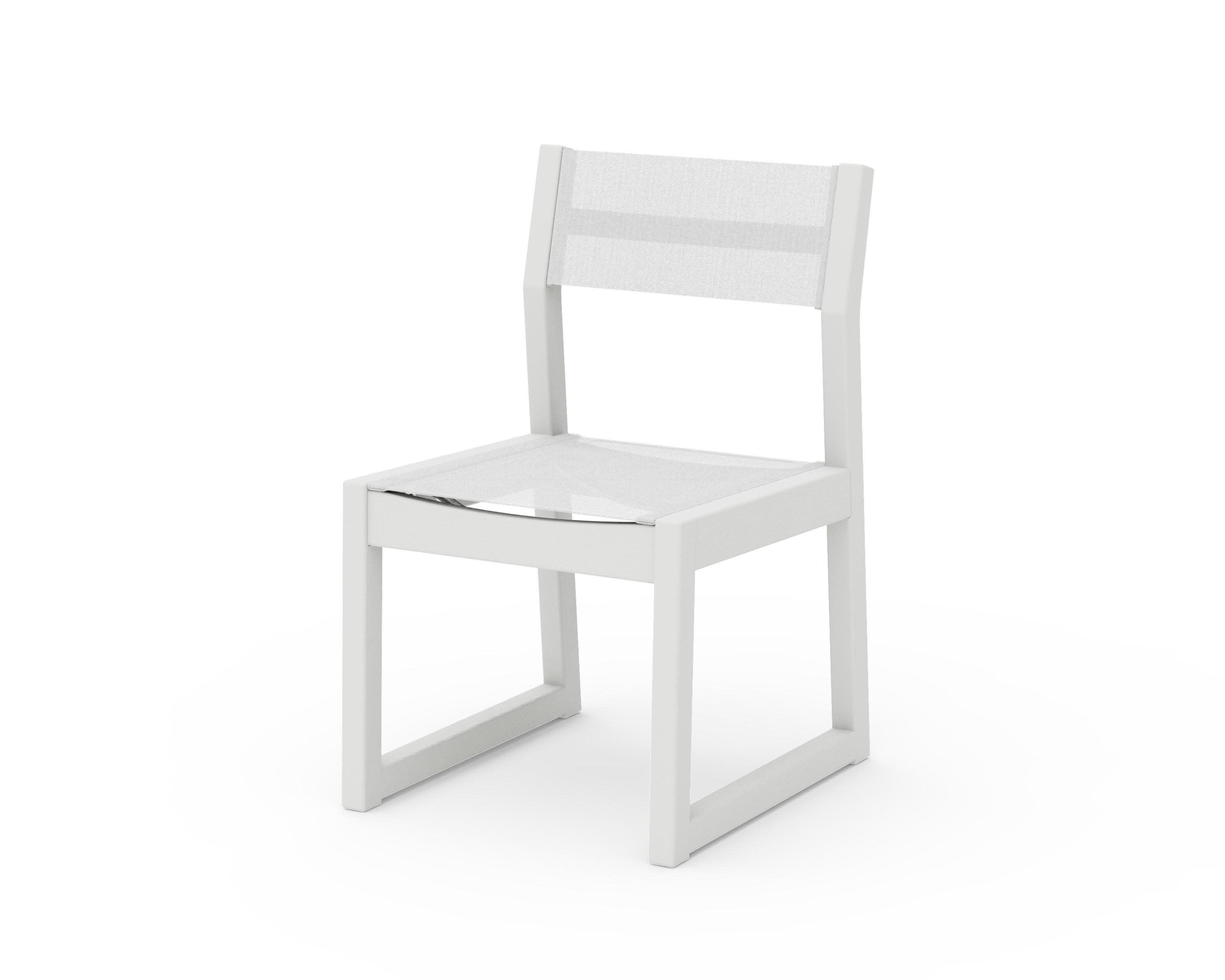 EDGE Sling Dining Side Chair in Vintage White / White Sling