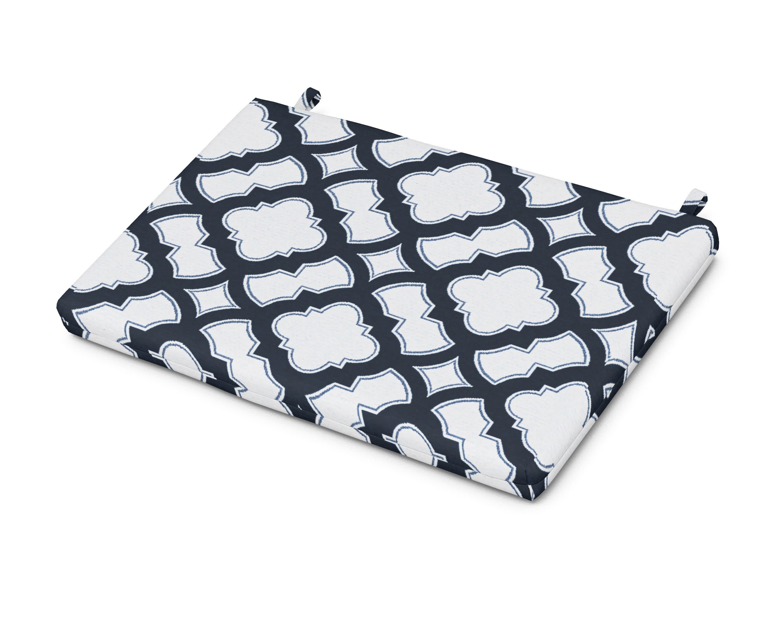 Eastport Lounge Chair Cushion in Trellis Marine Indigo