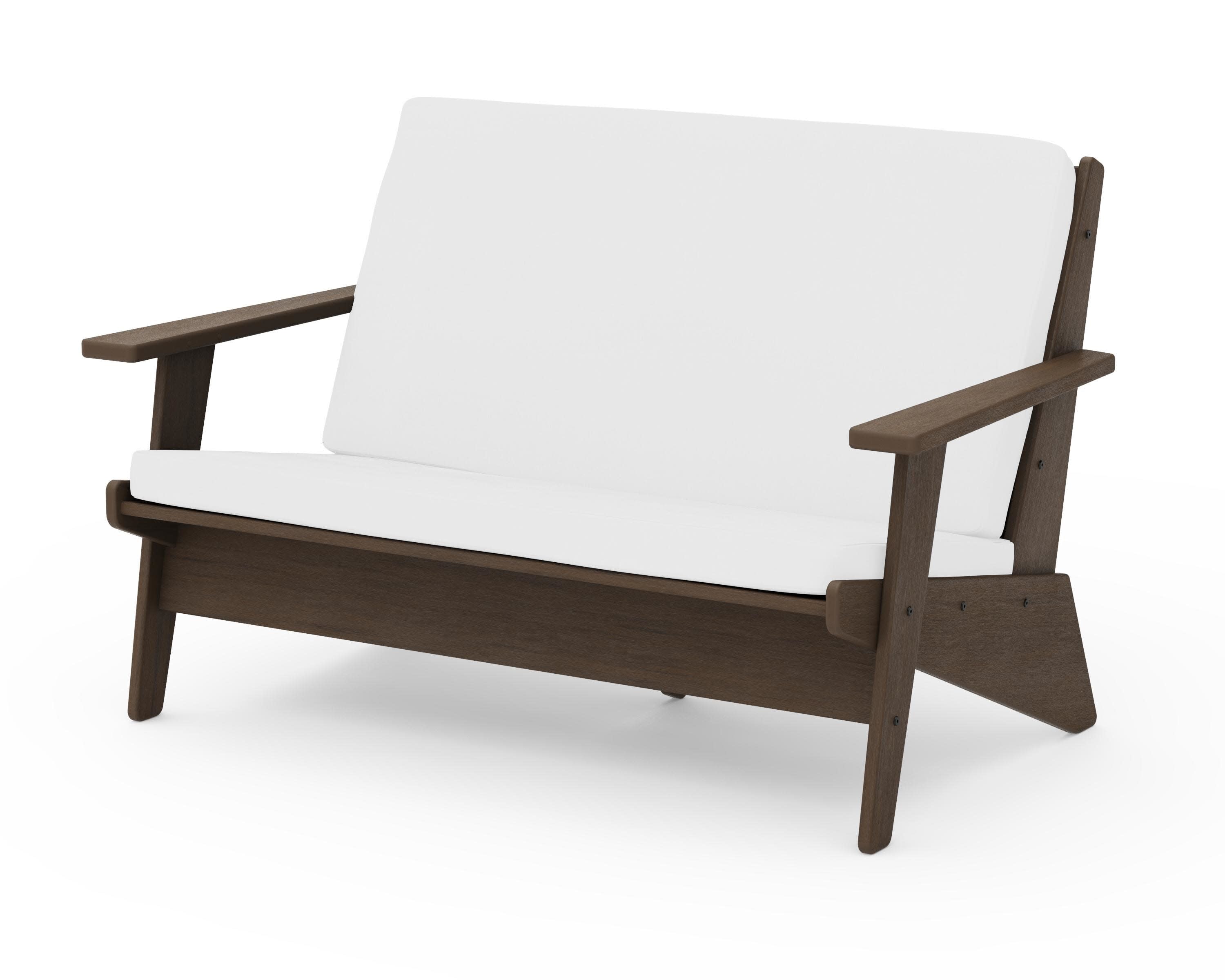 Riviera Modern Lounge Loveseat in Kona / Natural