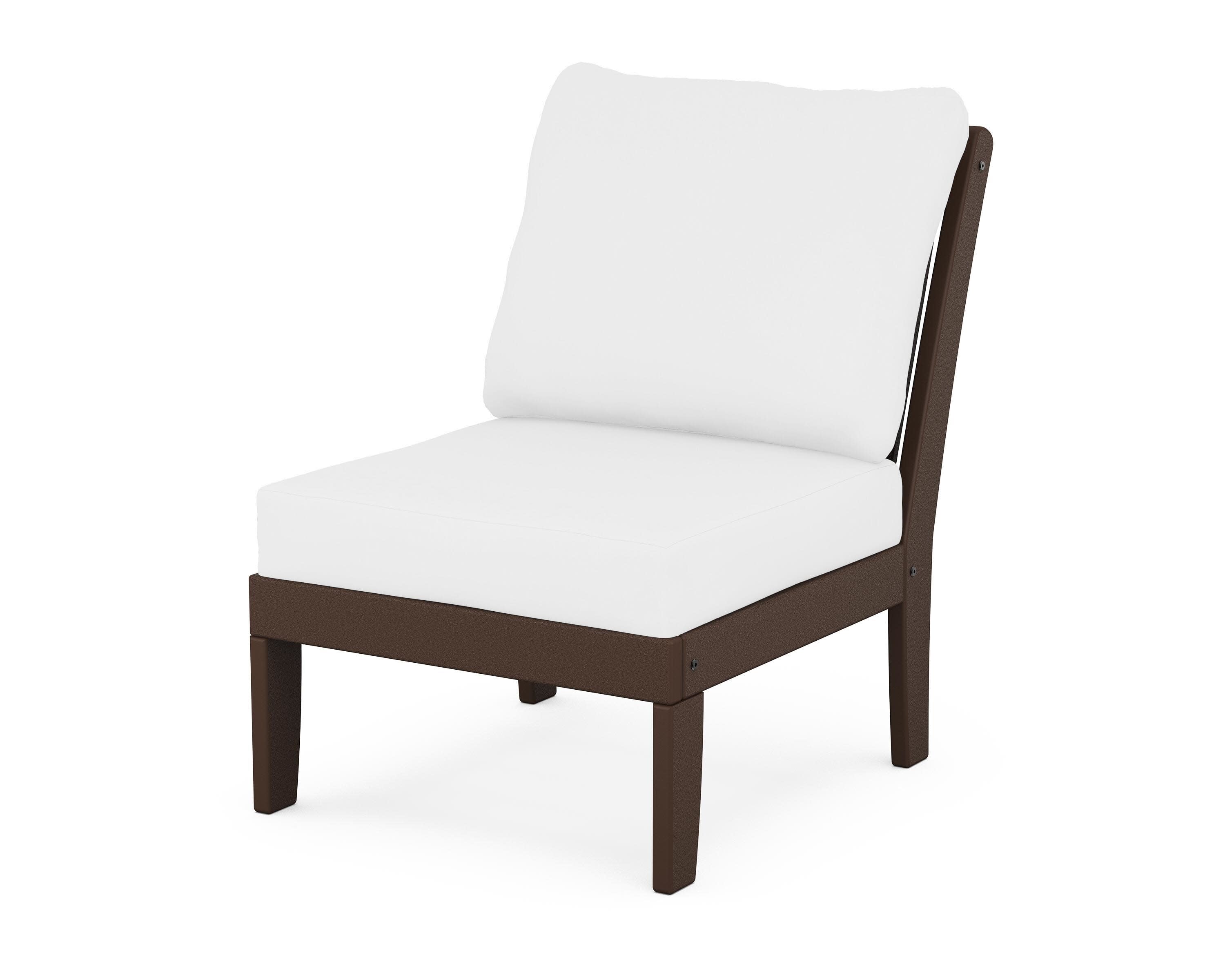 Braxton Modular Armless Chair in Mahogany / Natural