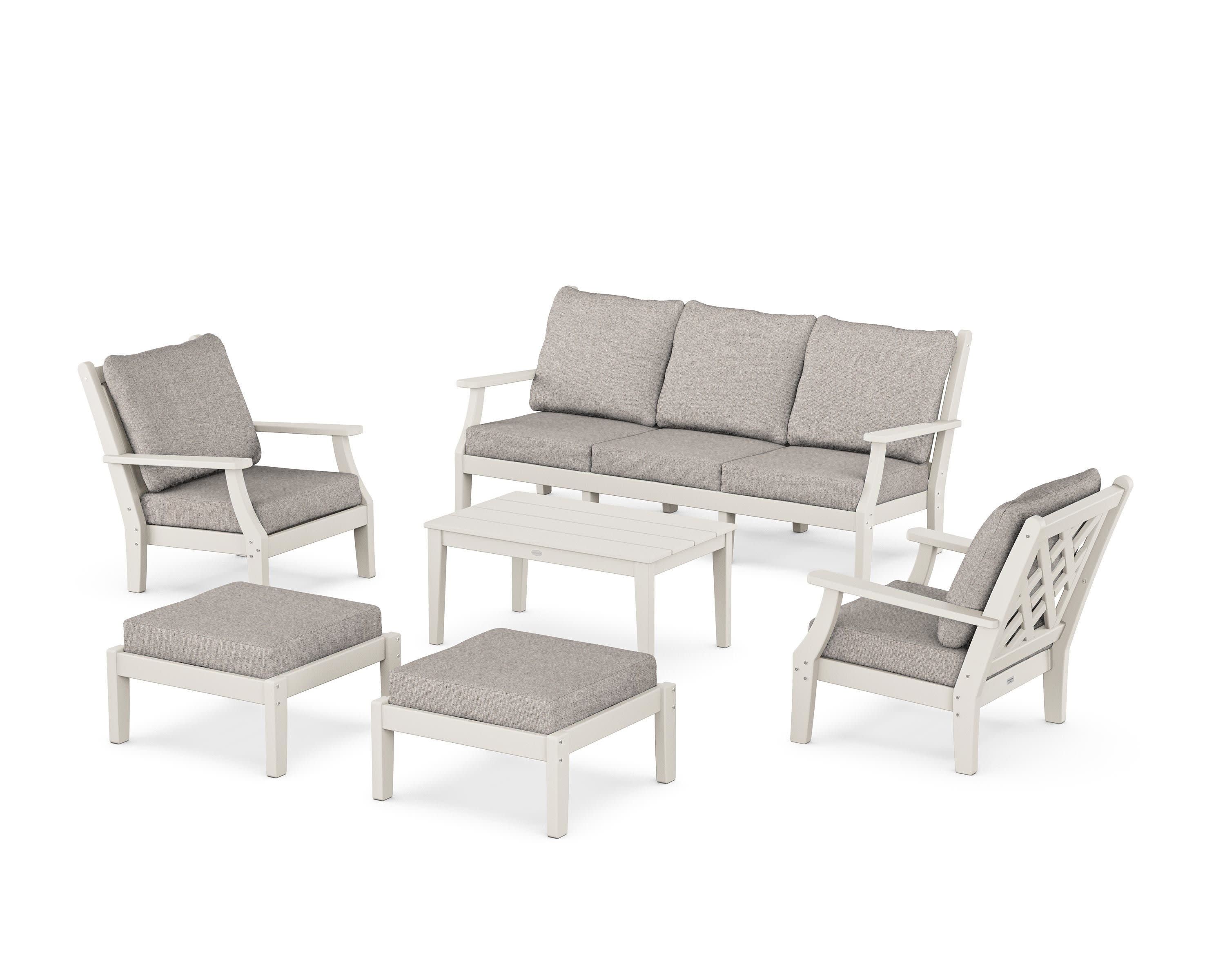Wovendale 6-Piece Lounge Sofa Set in Sand / Weathered Tweed