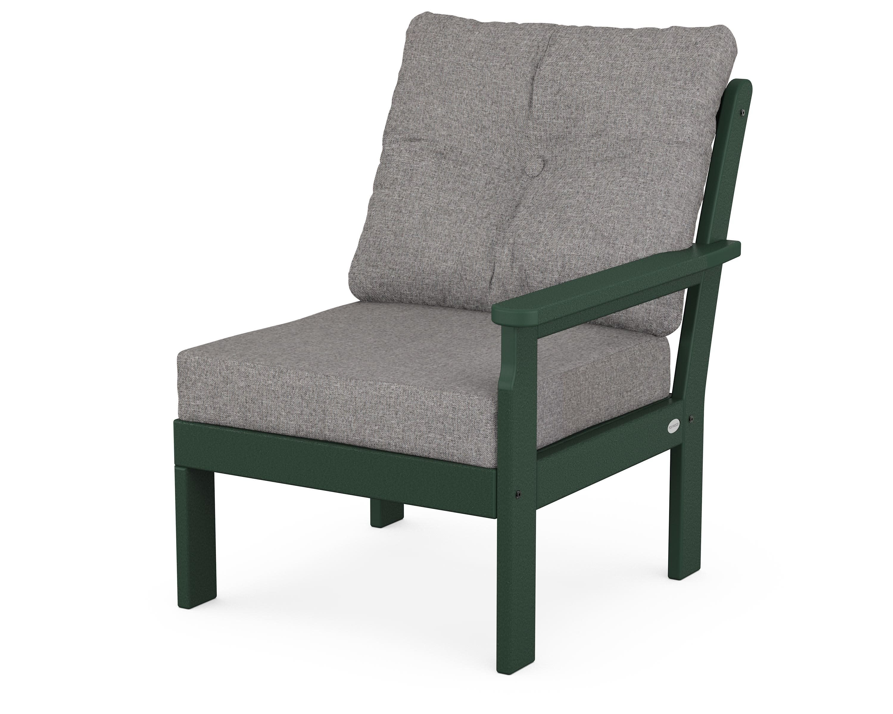 Vineyard Modular Right Arm Chair in Green / Grey Mist