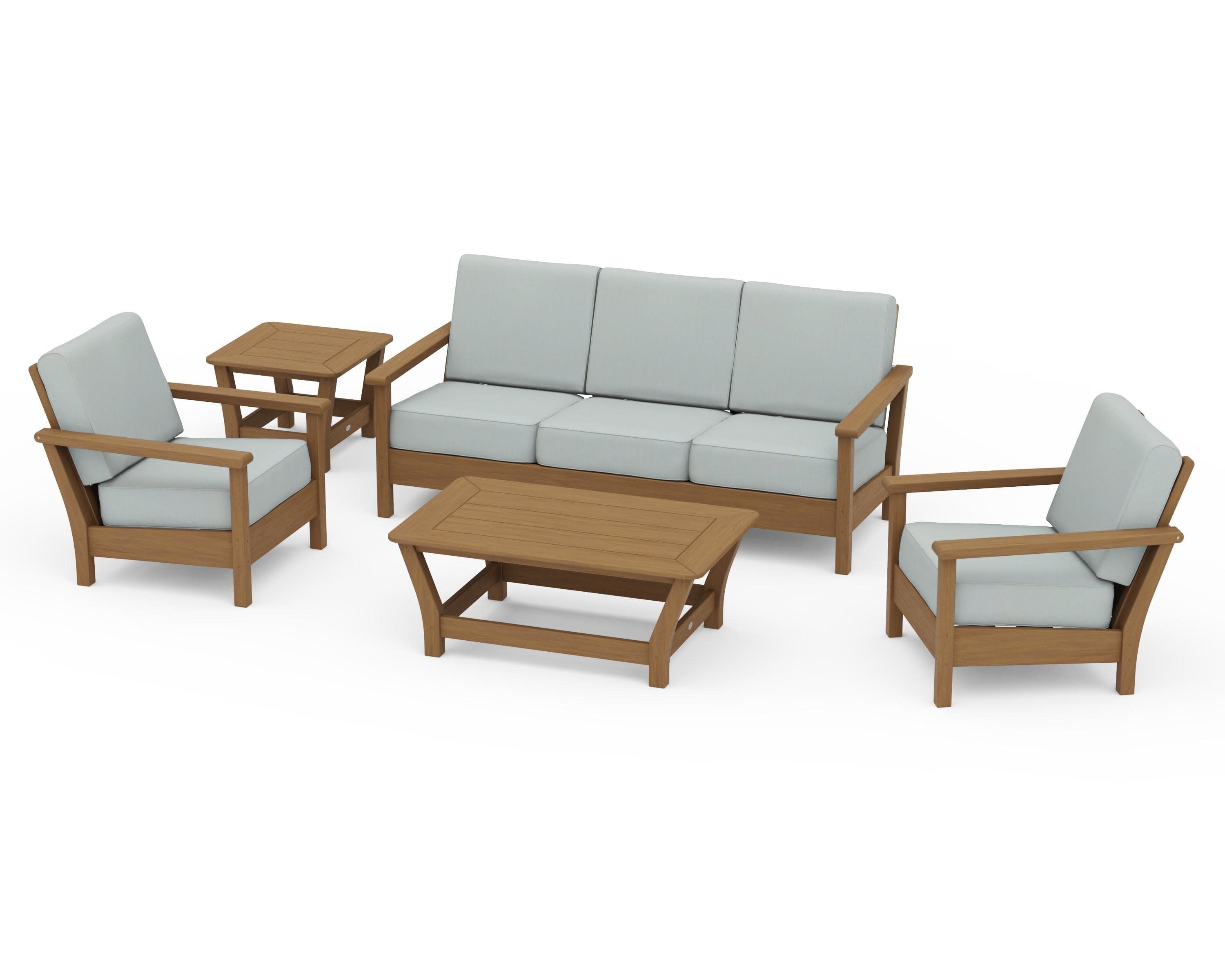 Harbour 5-Piece Deep Seating Set in Natural / Spa