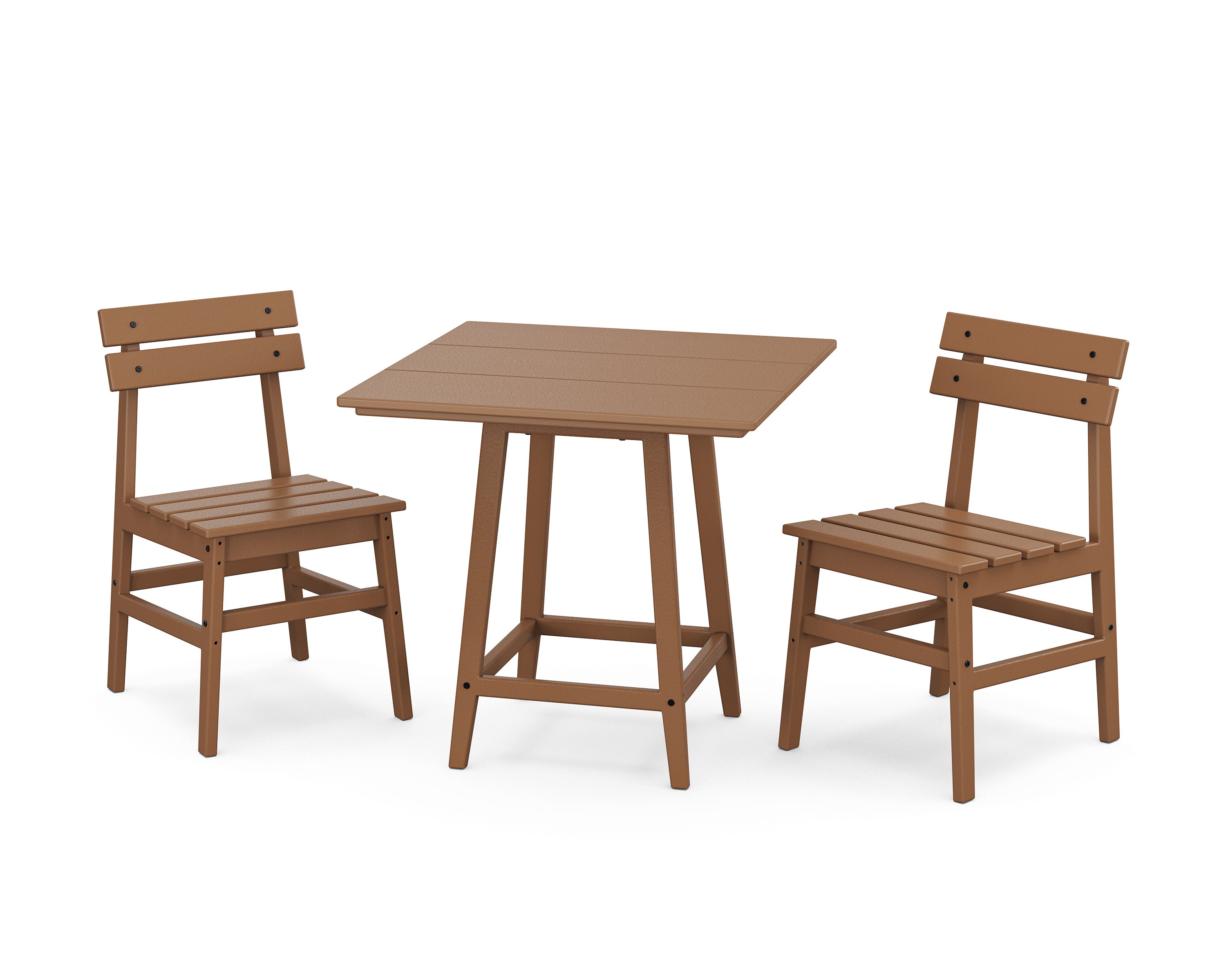 Modern Studio Plaza Chair 3-Piece Bistro Dining Set in Teak