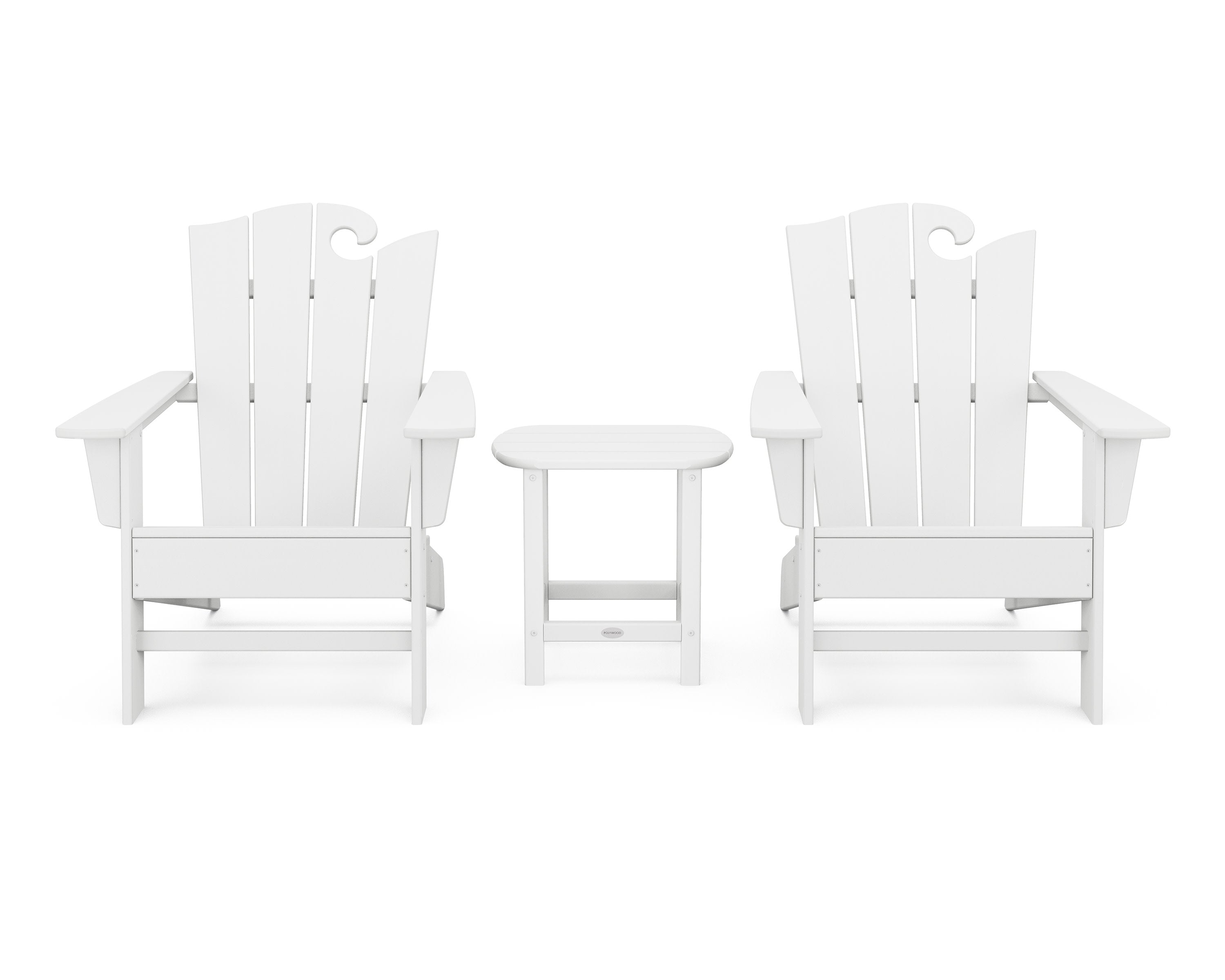 Wave 3-Piece Adirondack Set with The Ocean Chair in White