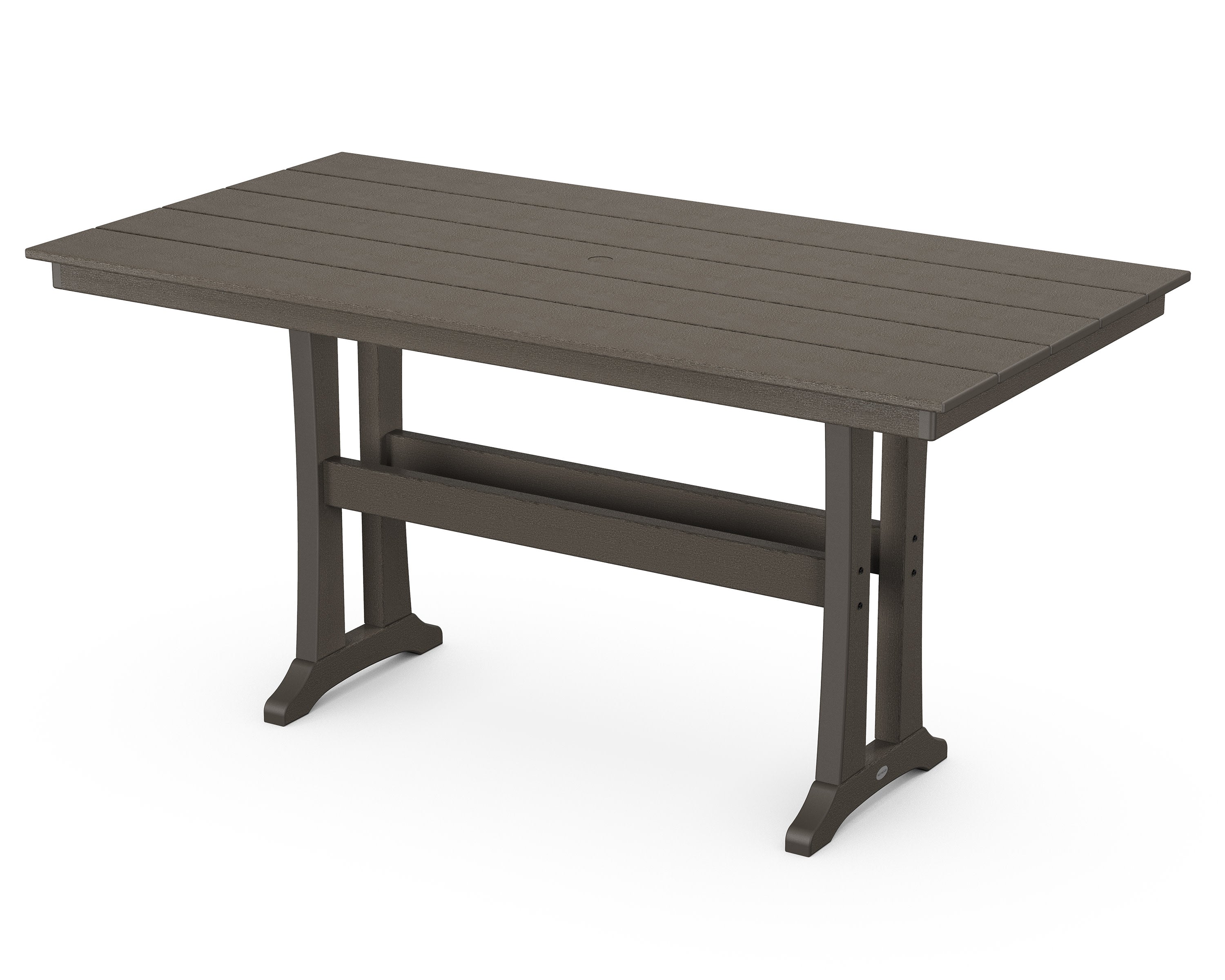 Farmhouse Trestle 37" x 72" Counter Table in Vintage Coffee