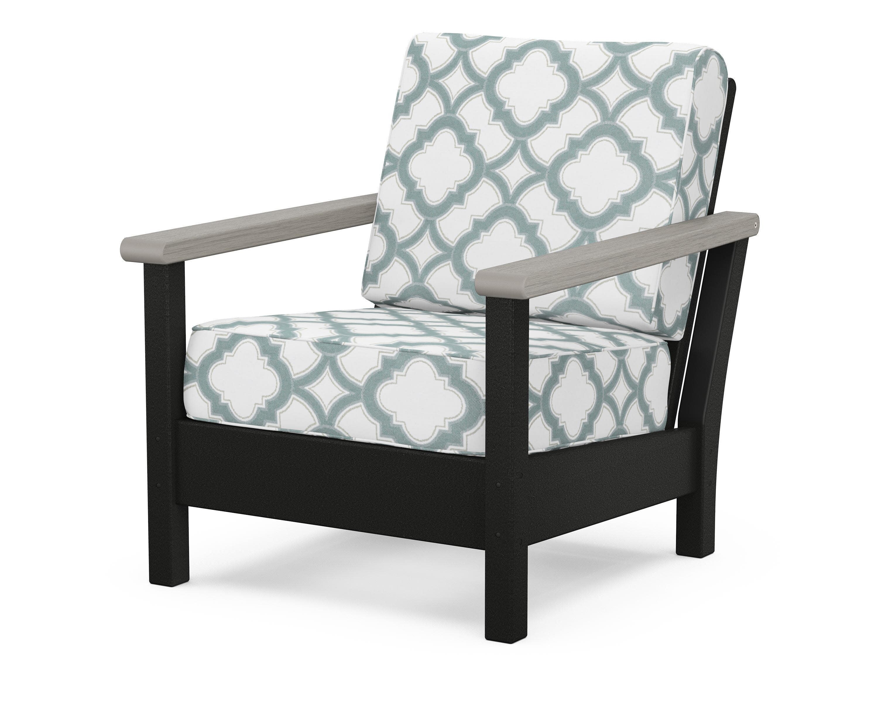 Harbour Deep Seating Chair in Black / Driftwood / Trellis Glacier Spa