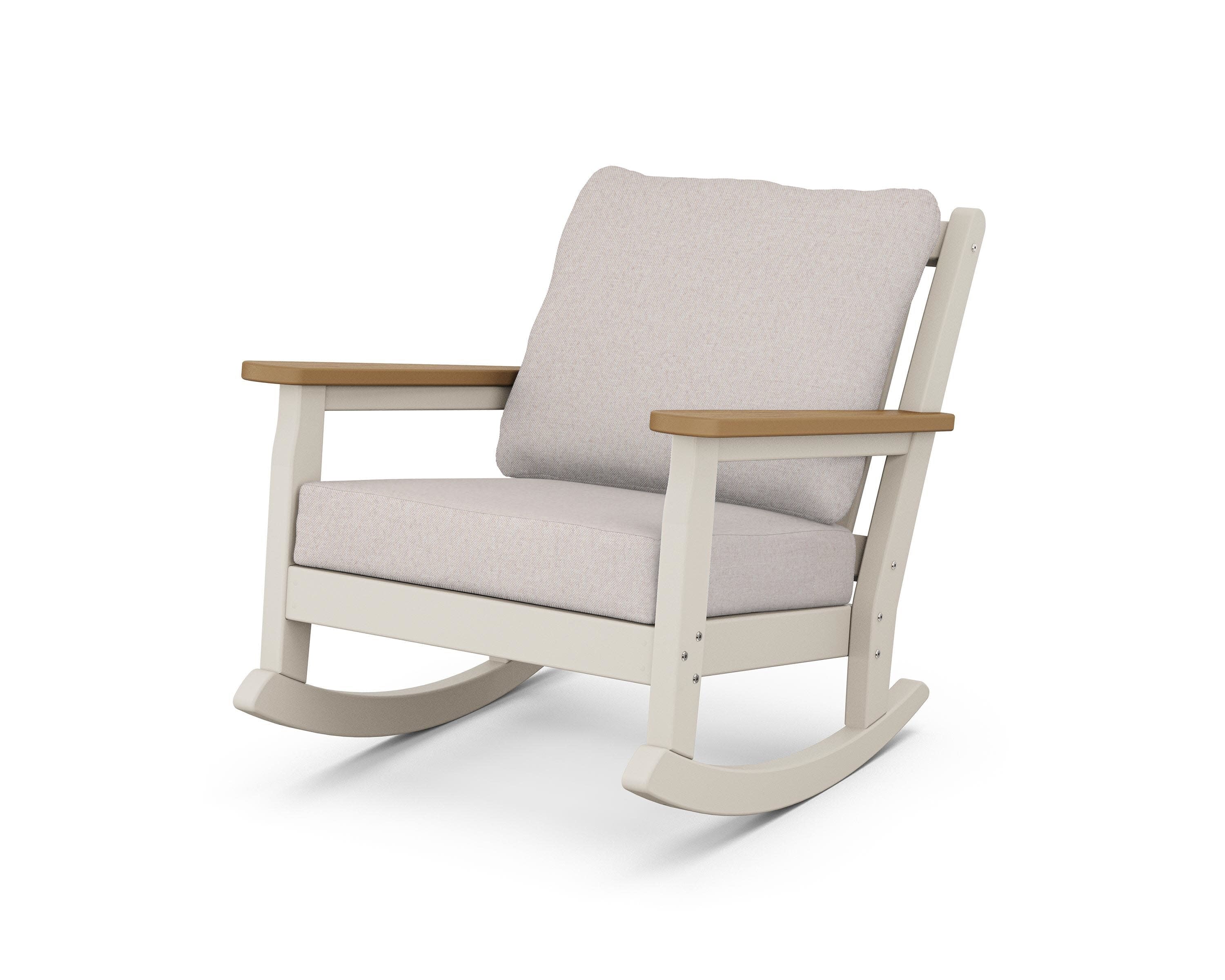 Chippendale Deep Seating Rocking Chair in Sand / Natural / Dune Burlap