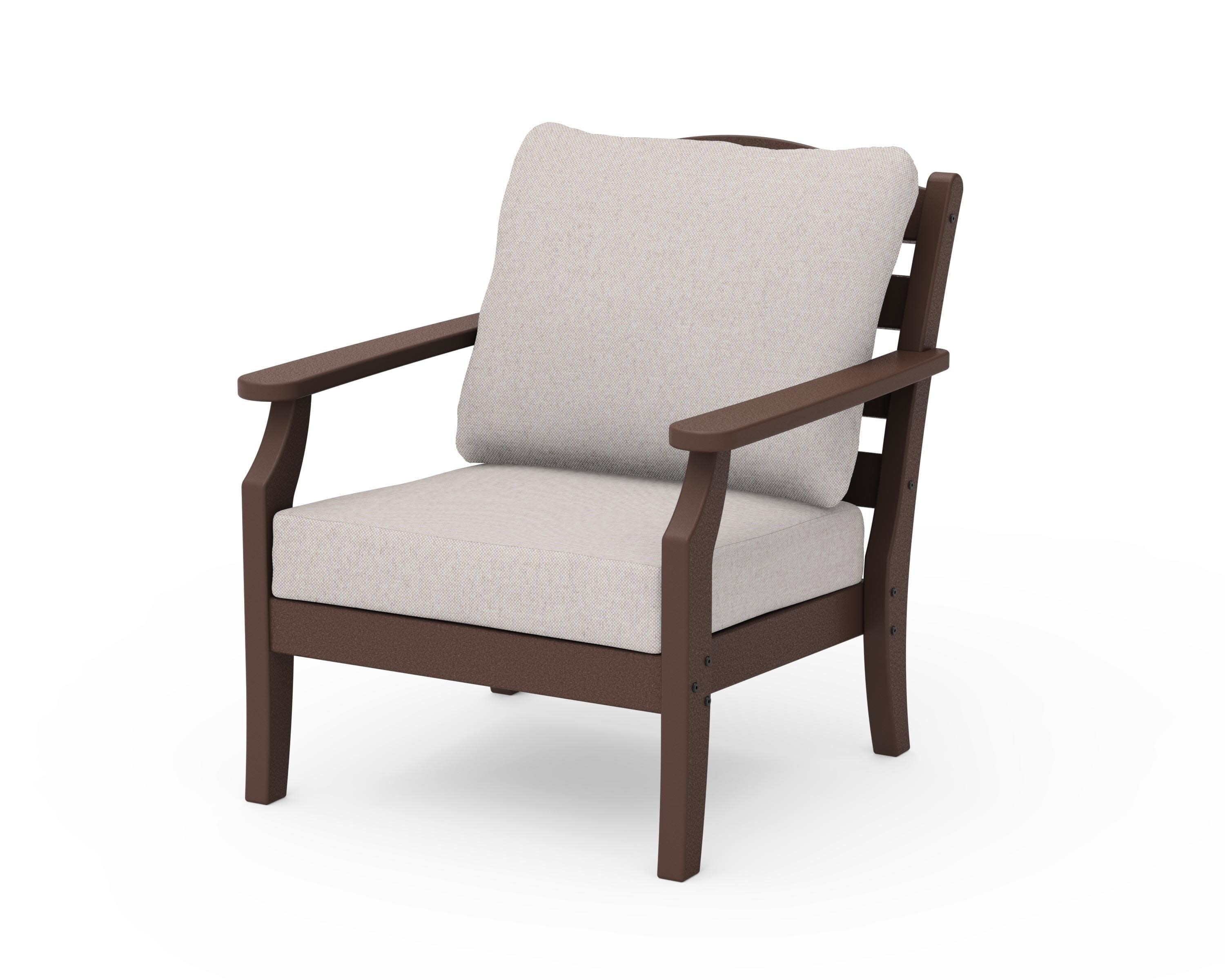 Savannah Deep Seating Chair in Mahogany / Dune Burlap