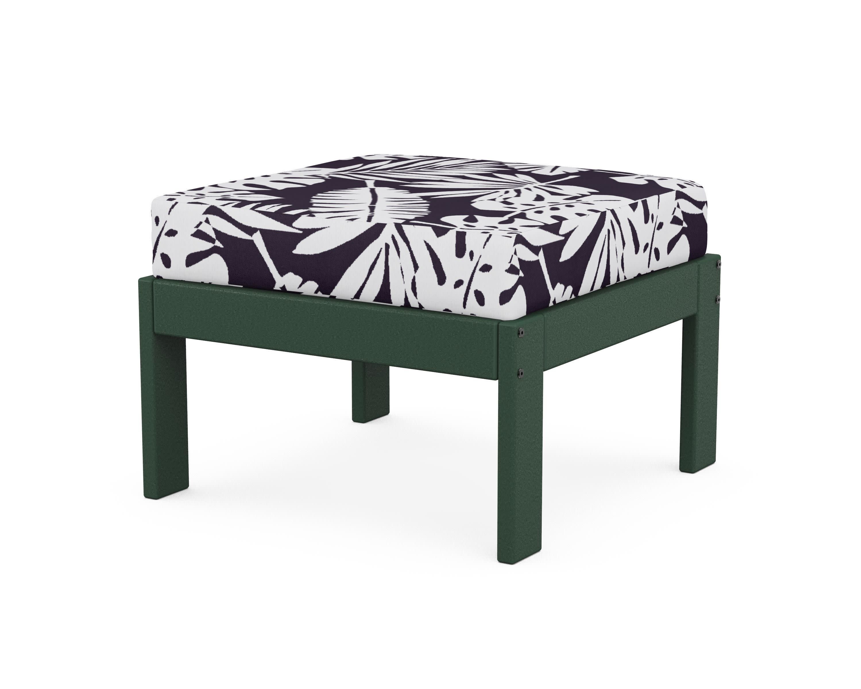 Vineyard Modular Ottoman in Green / Leaf Navy