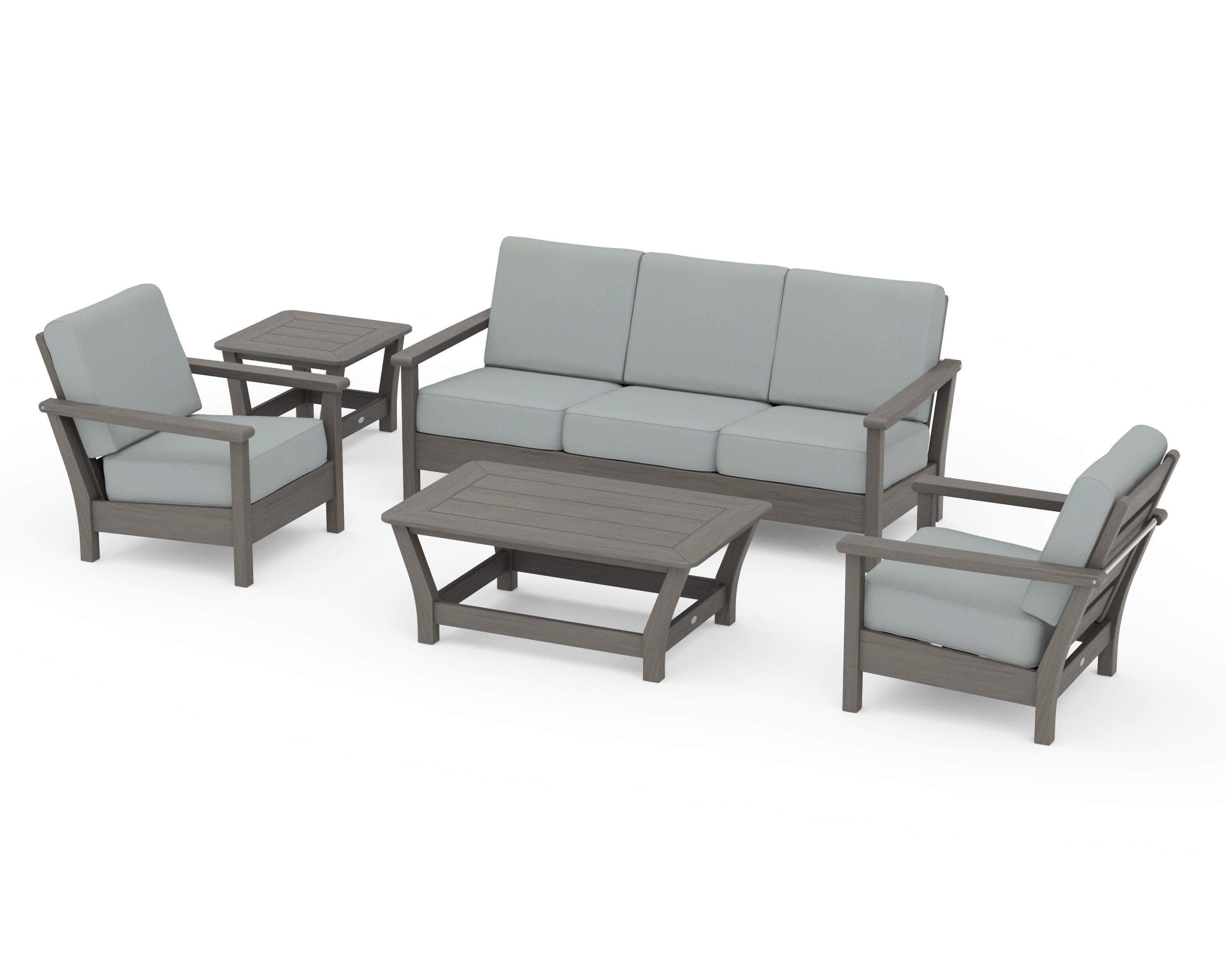 Harbour 5-Piece Deep Seating Set in Driftwood / Spa