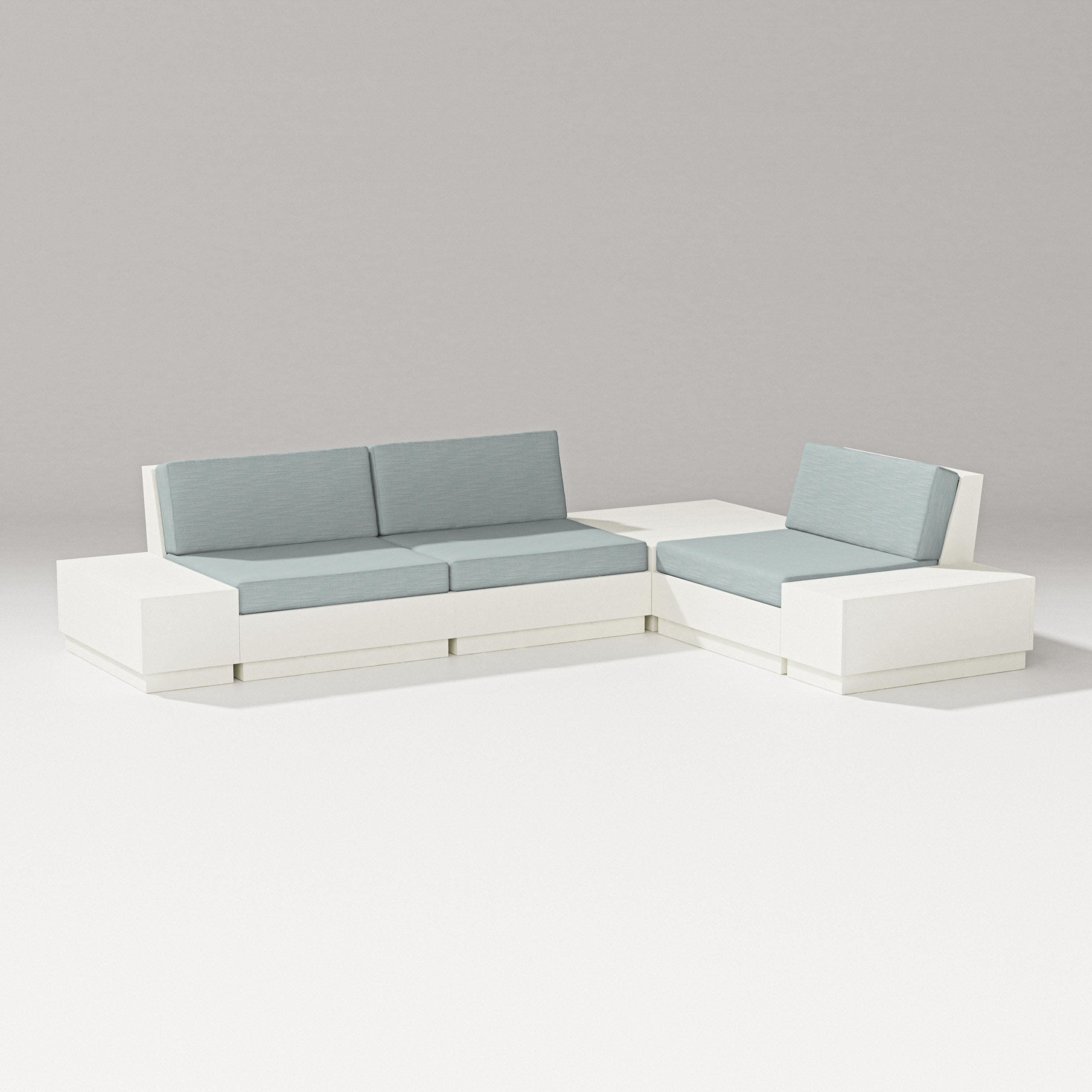 Elevate 6-Piece Corner Sectional in Vintage White / Soothe Mist