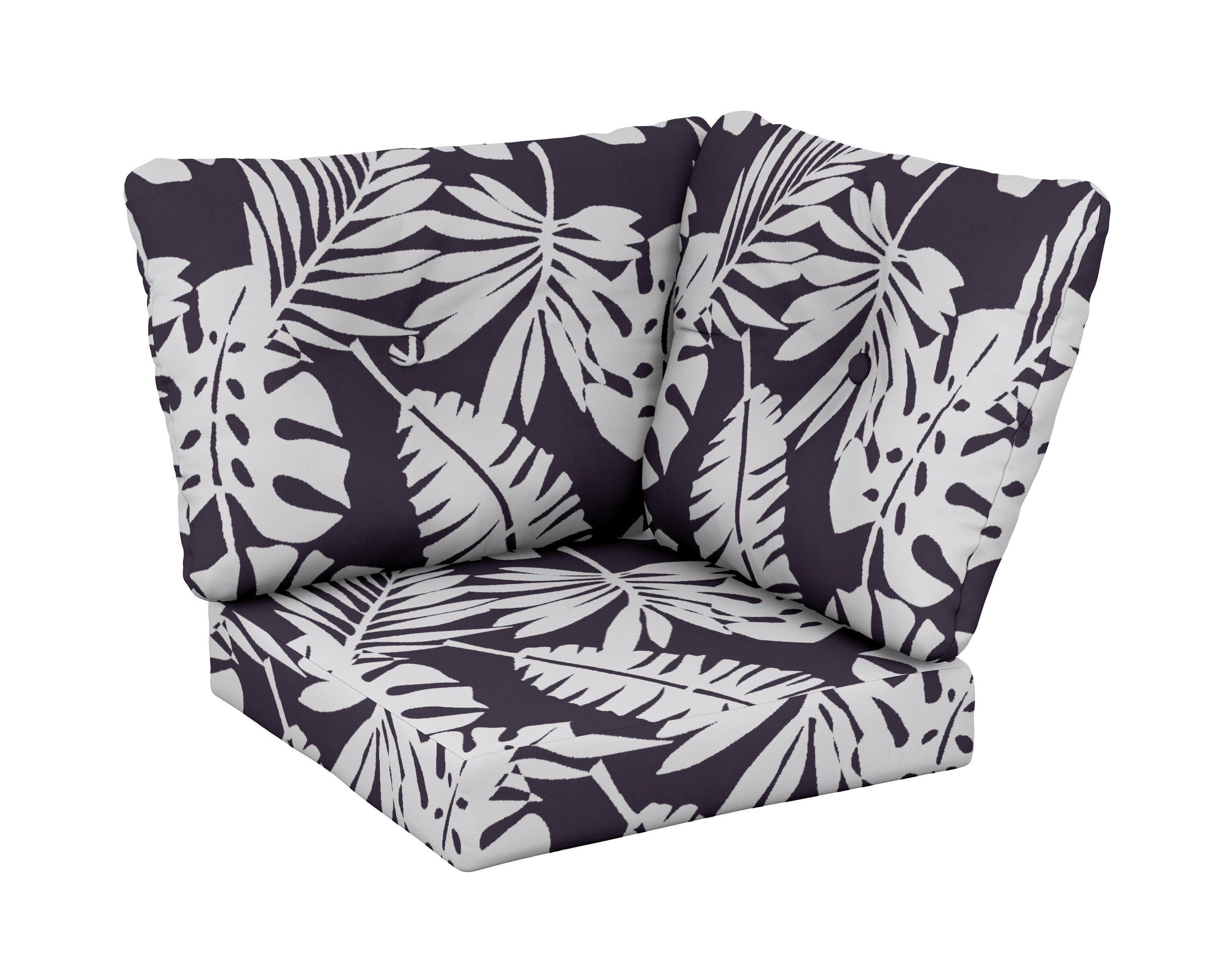 Modular Corner Cushion in Leaf Navy