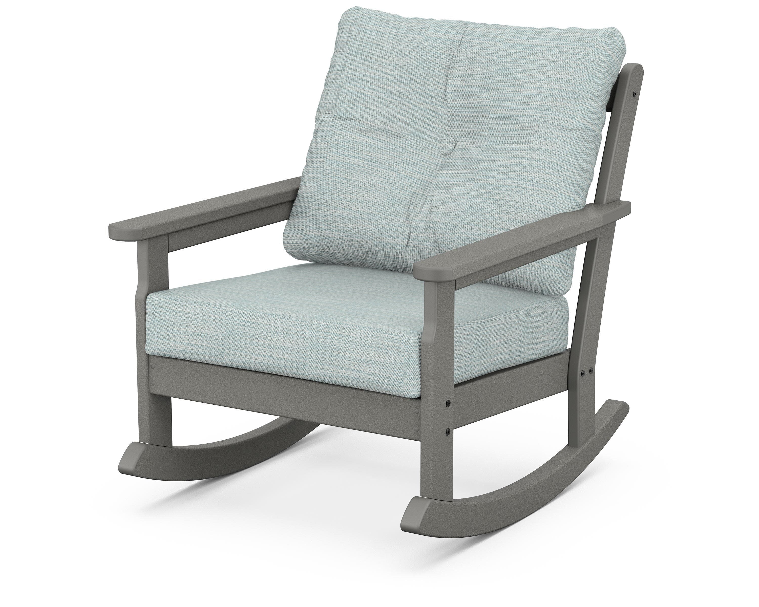 Vineyard Deep Seating Rocking Chair in Slate Grey / Soothe Mist