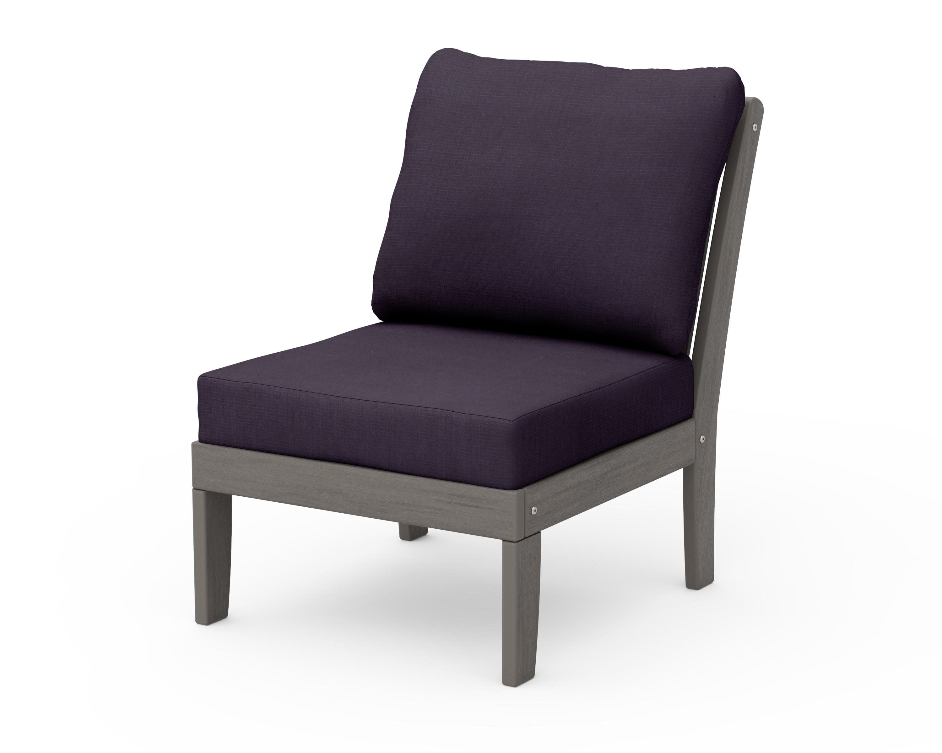 Braxton Modular Armless Chair in Driftwood / Navy Linen