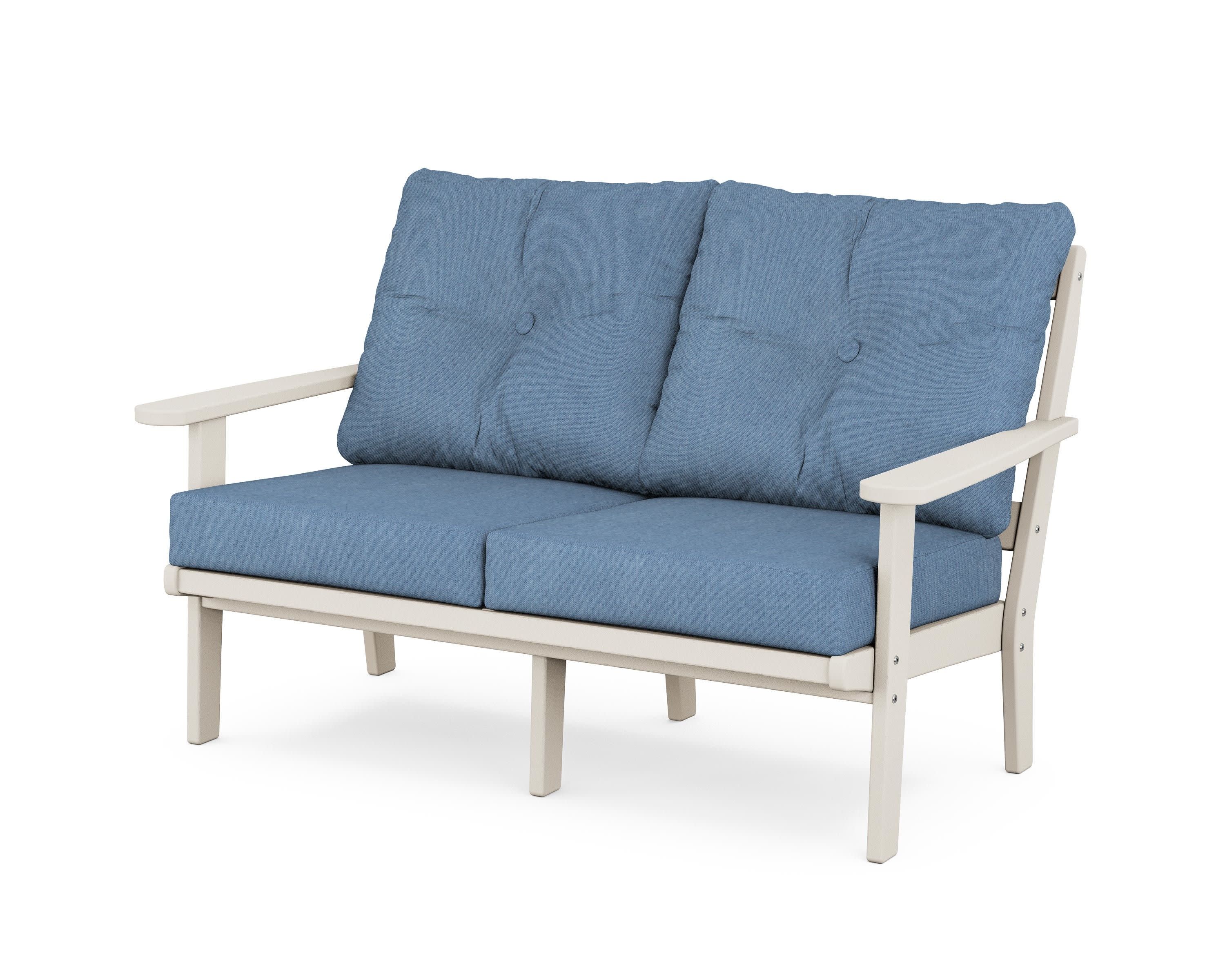 Mission Deep SeatingLoveseat in Sand / Sky Blue