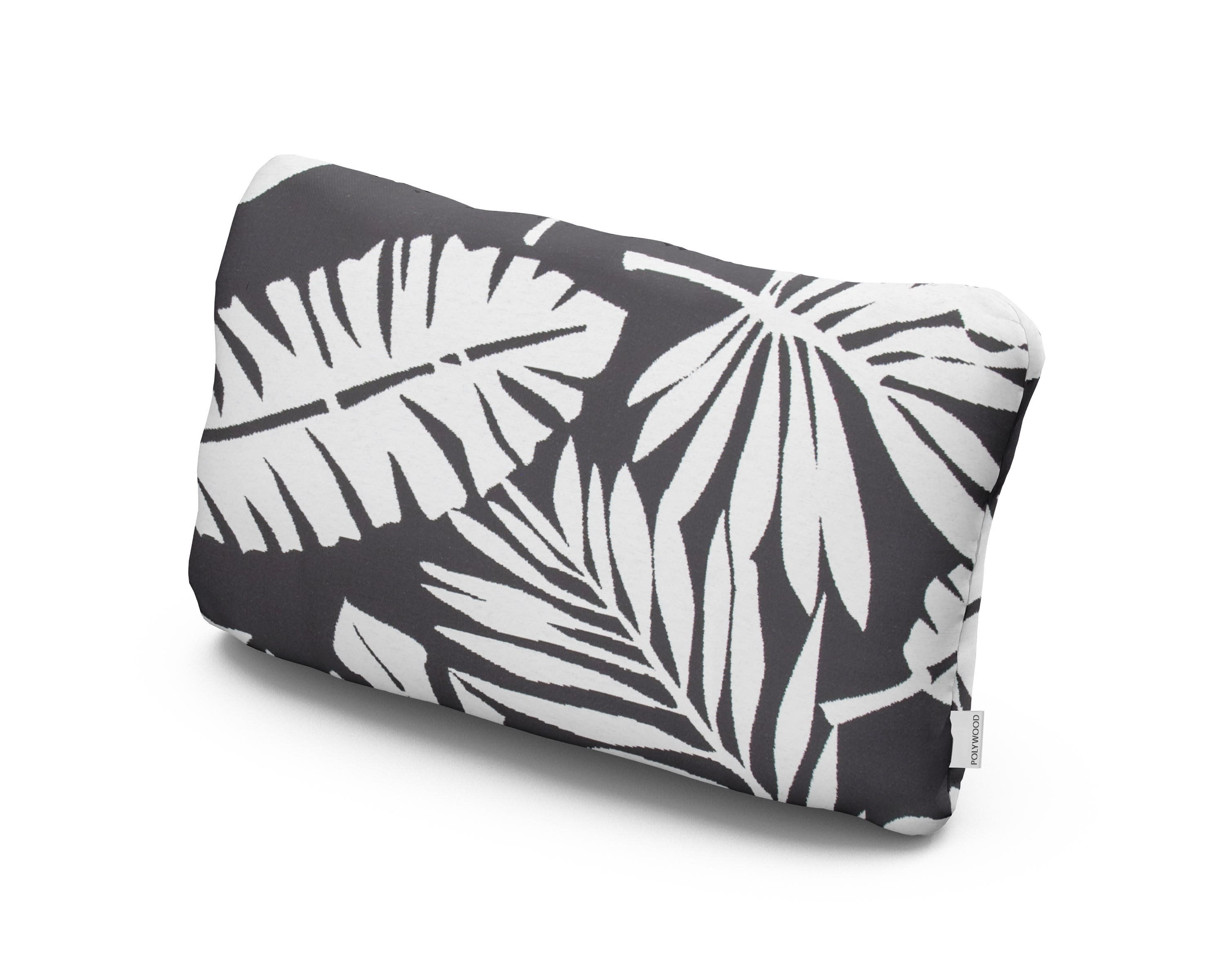 Outdoor Lumbar Pillow in Leaf Carbon