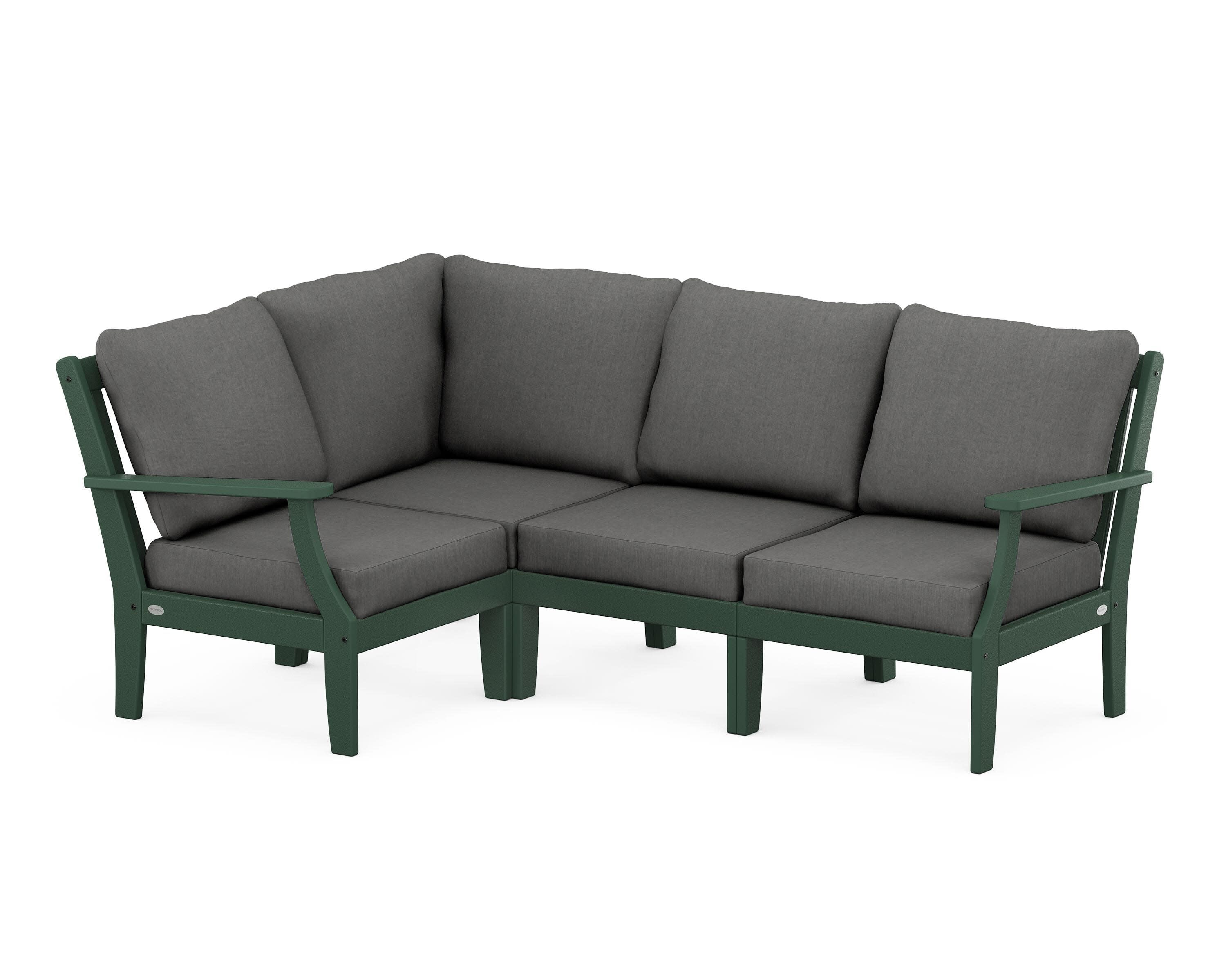 Braxton Modular 4-Piece Deep Seating Set in Green / Spectrum Carbon