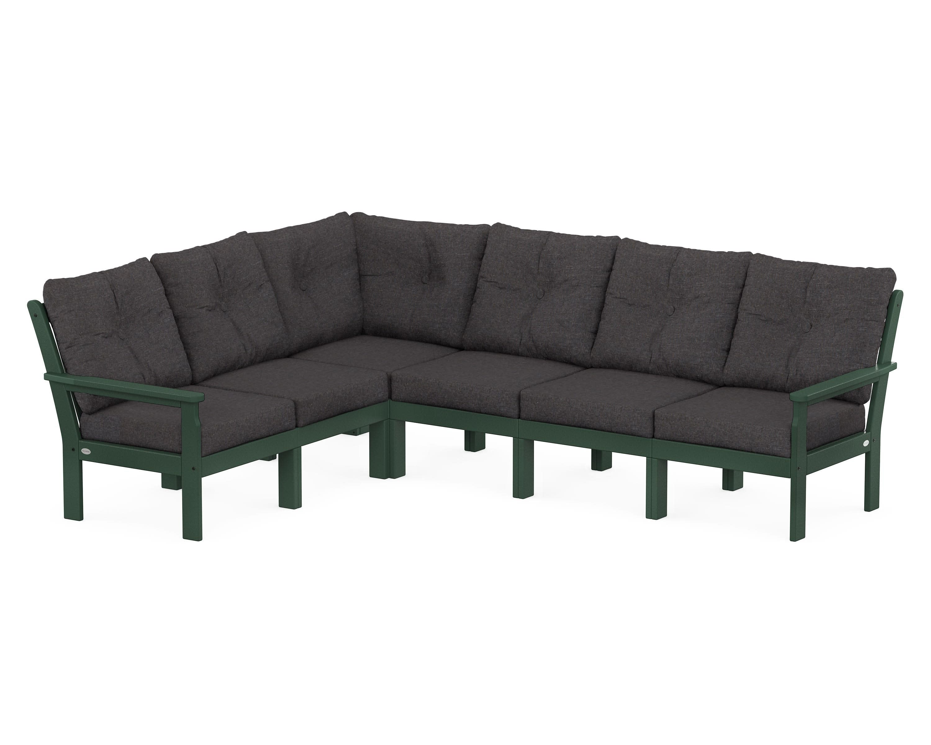 Vineyard 6-Piece Sectional in Green / Ash Charcoal