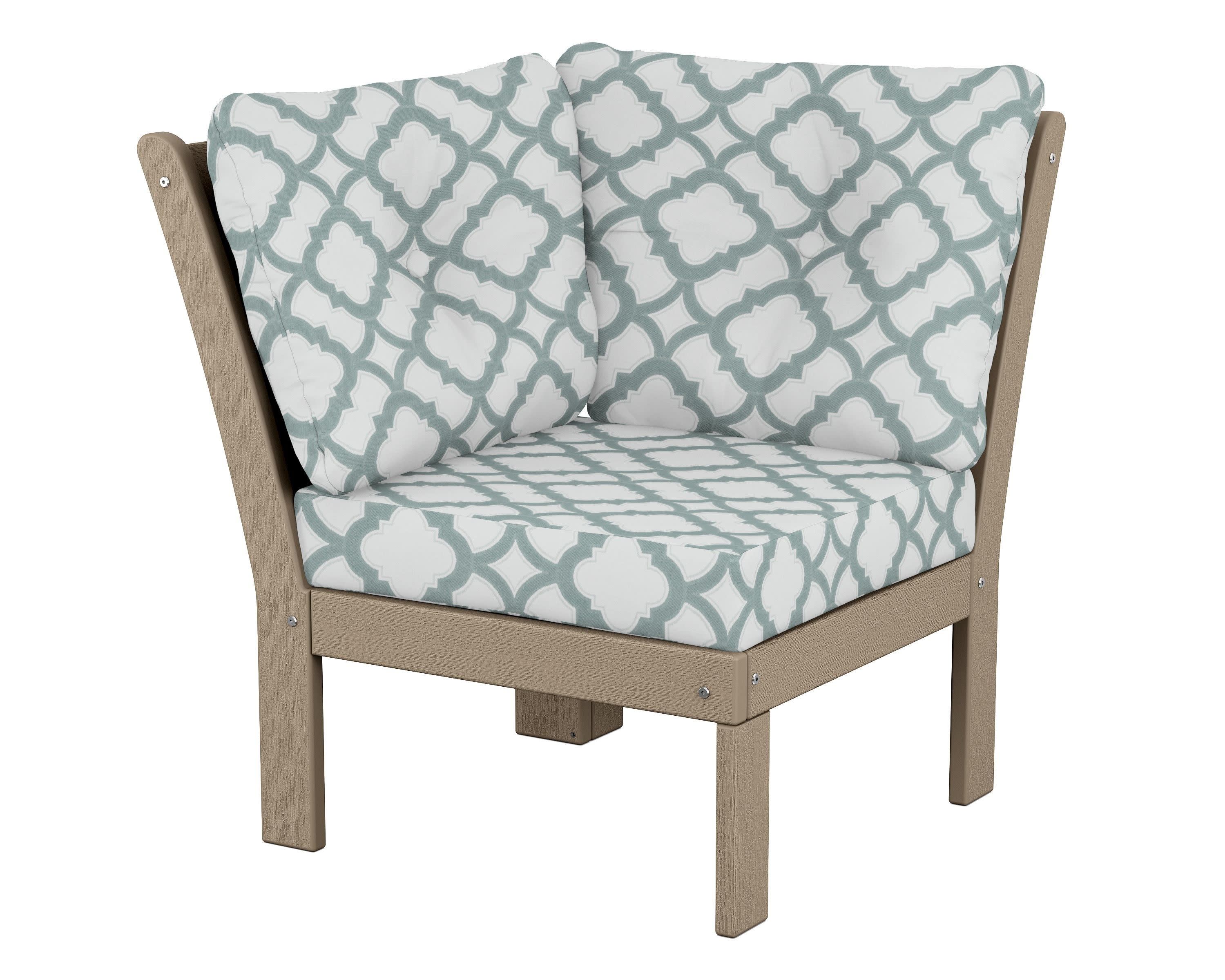 Vineyard Modular Corner Chair in Vintage Sahara / Trellis Glacier Spa