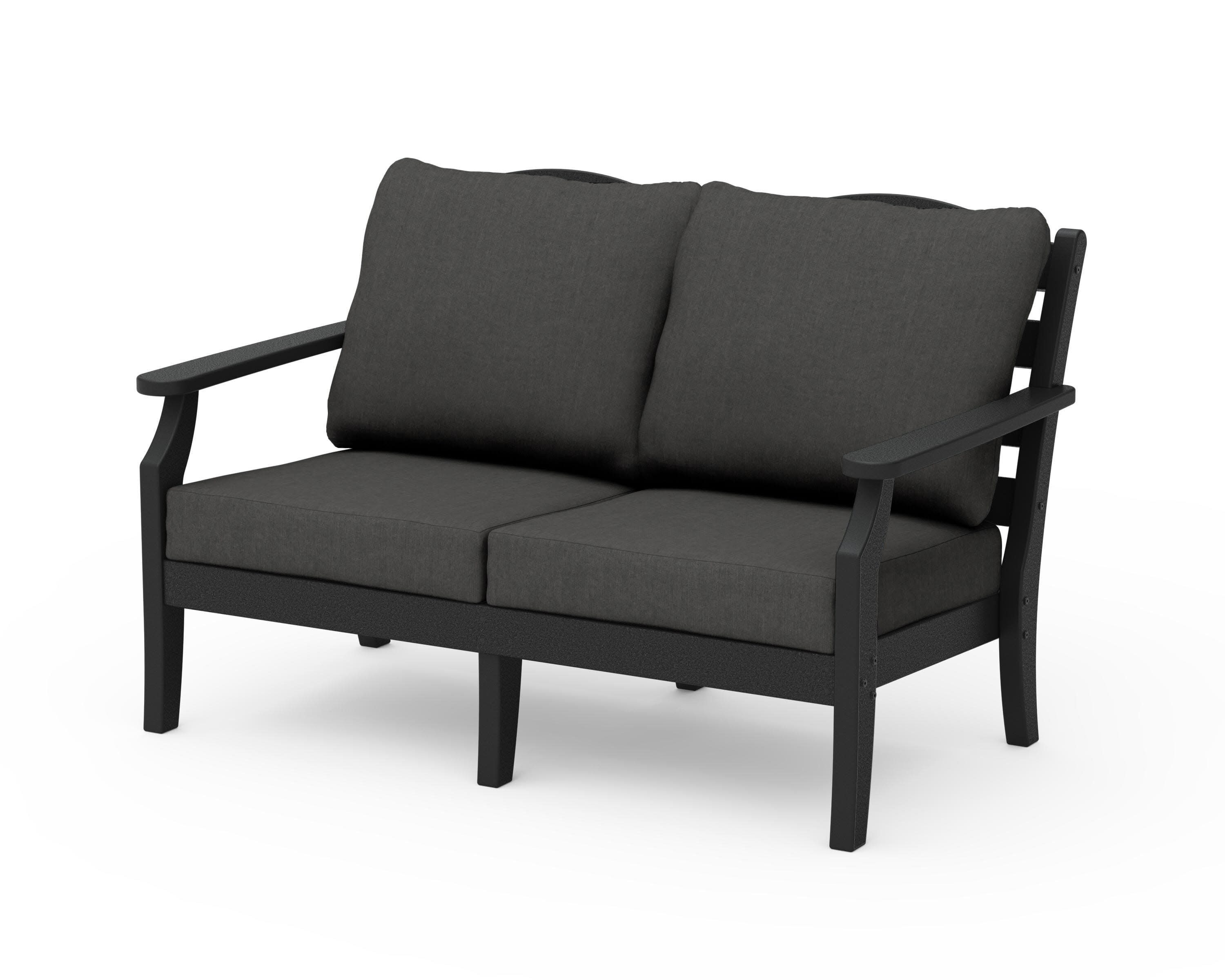 Savannah Deep Seating Loveseat in Black / Spectrum Carbon
